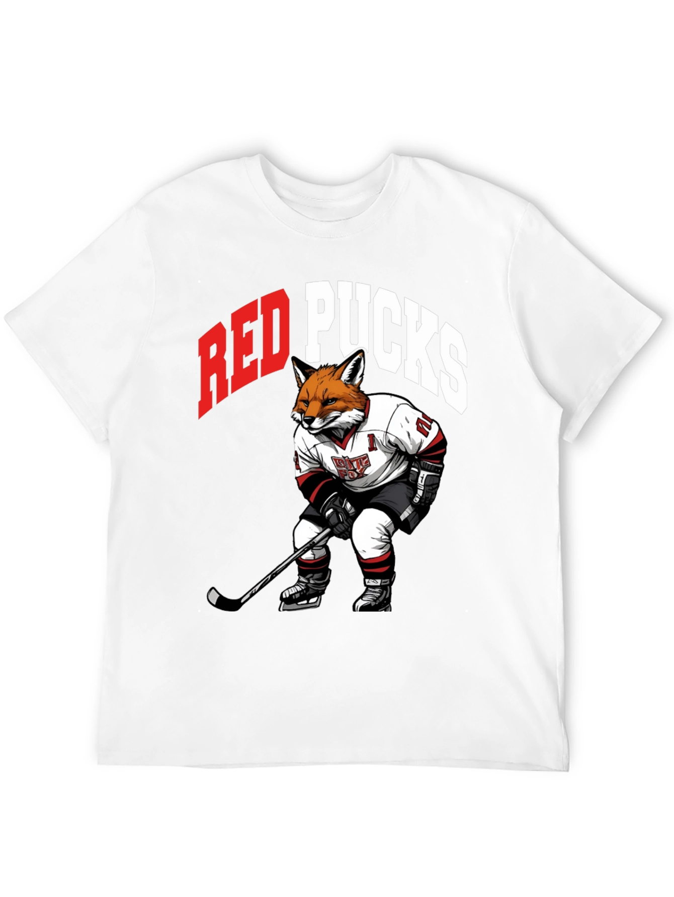 Red Pucks Hockey Fox T-Shirt