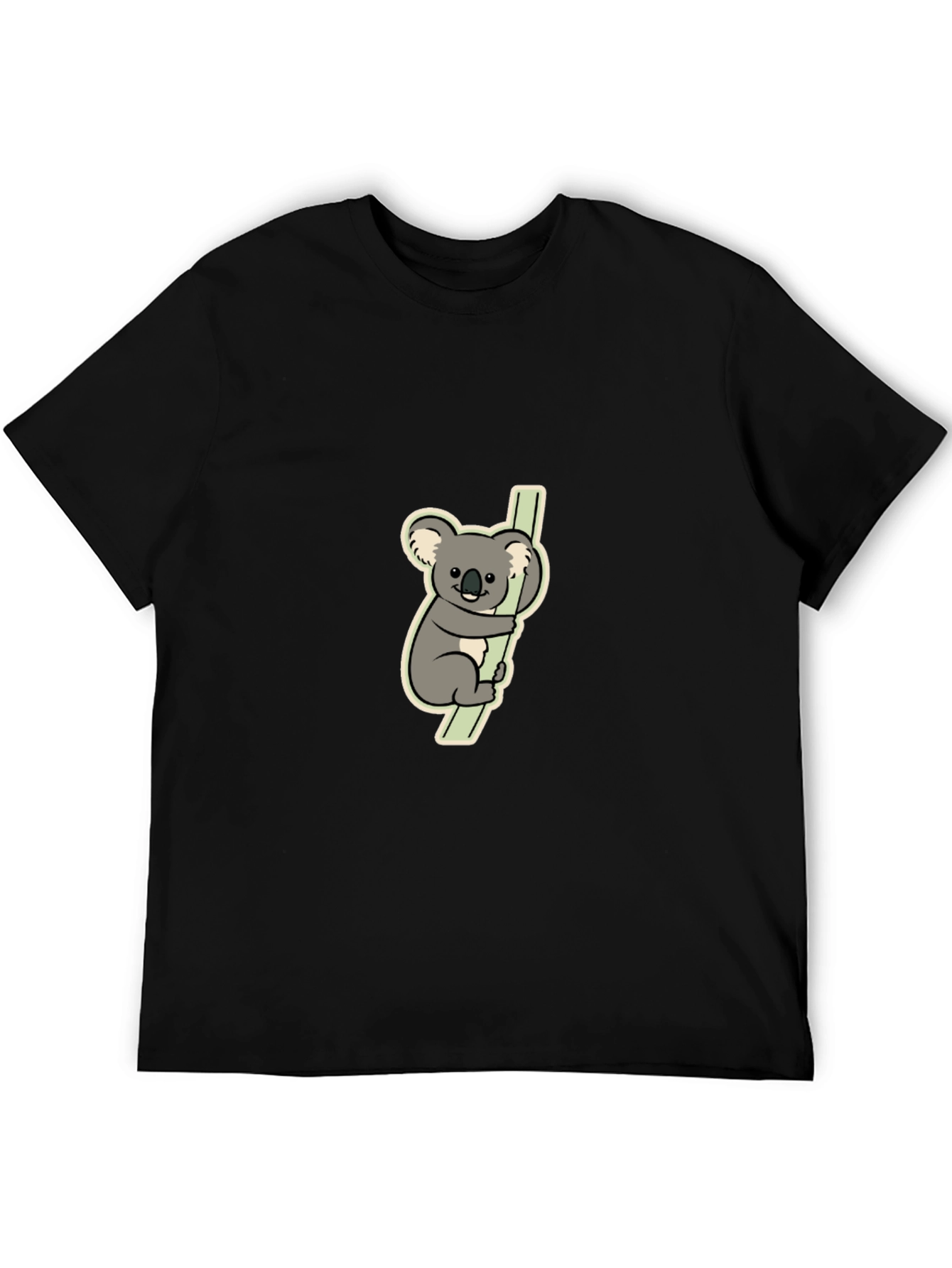 Koala Bear Graphic Tee - Black Cotton T-Shirt