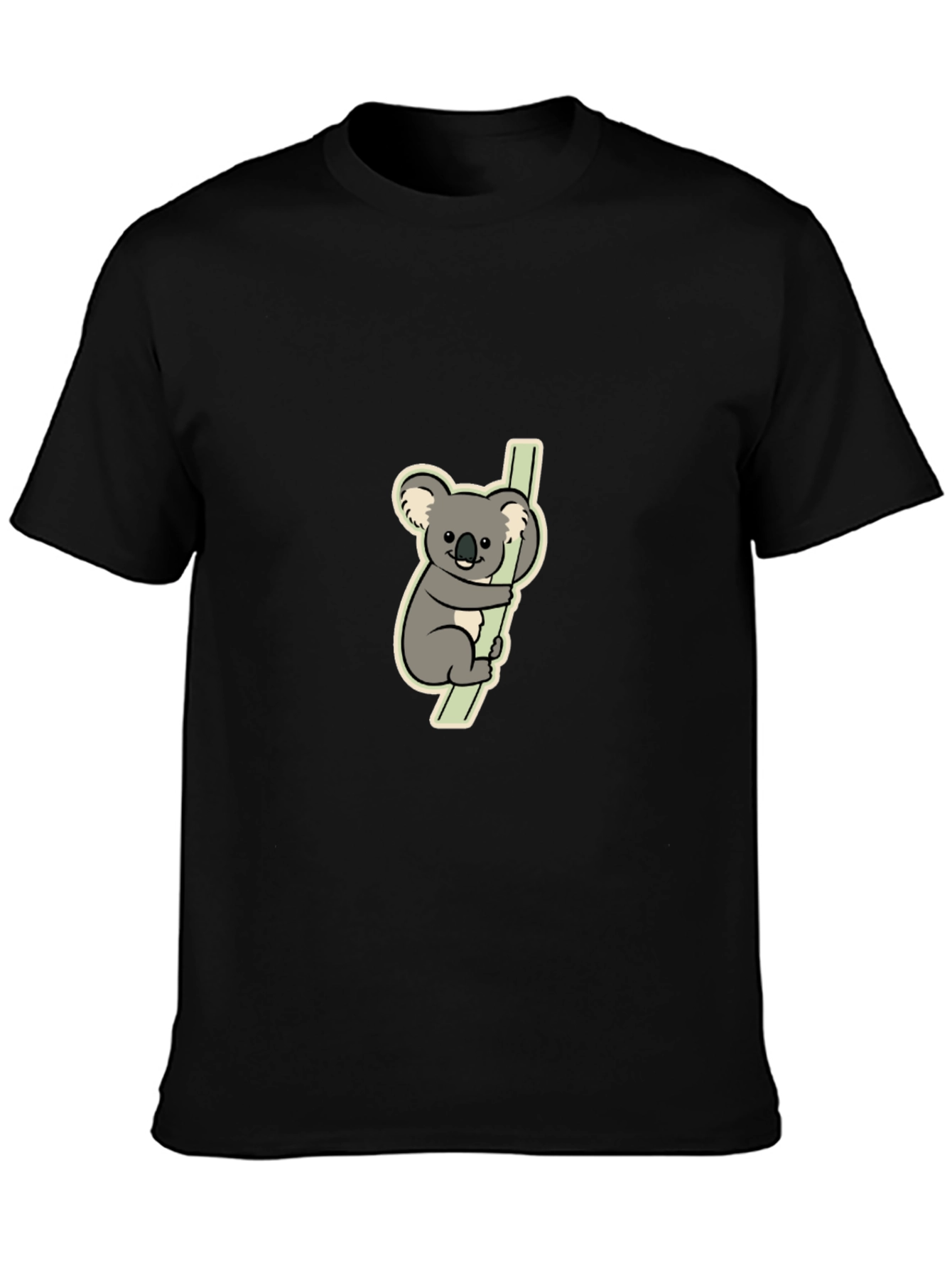 Koala Bear Graphic Tee - Black Cotton T-Shirt