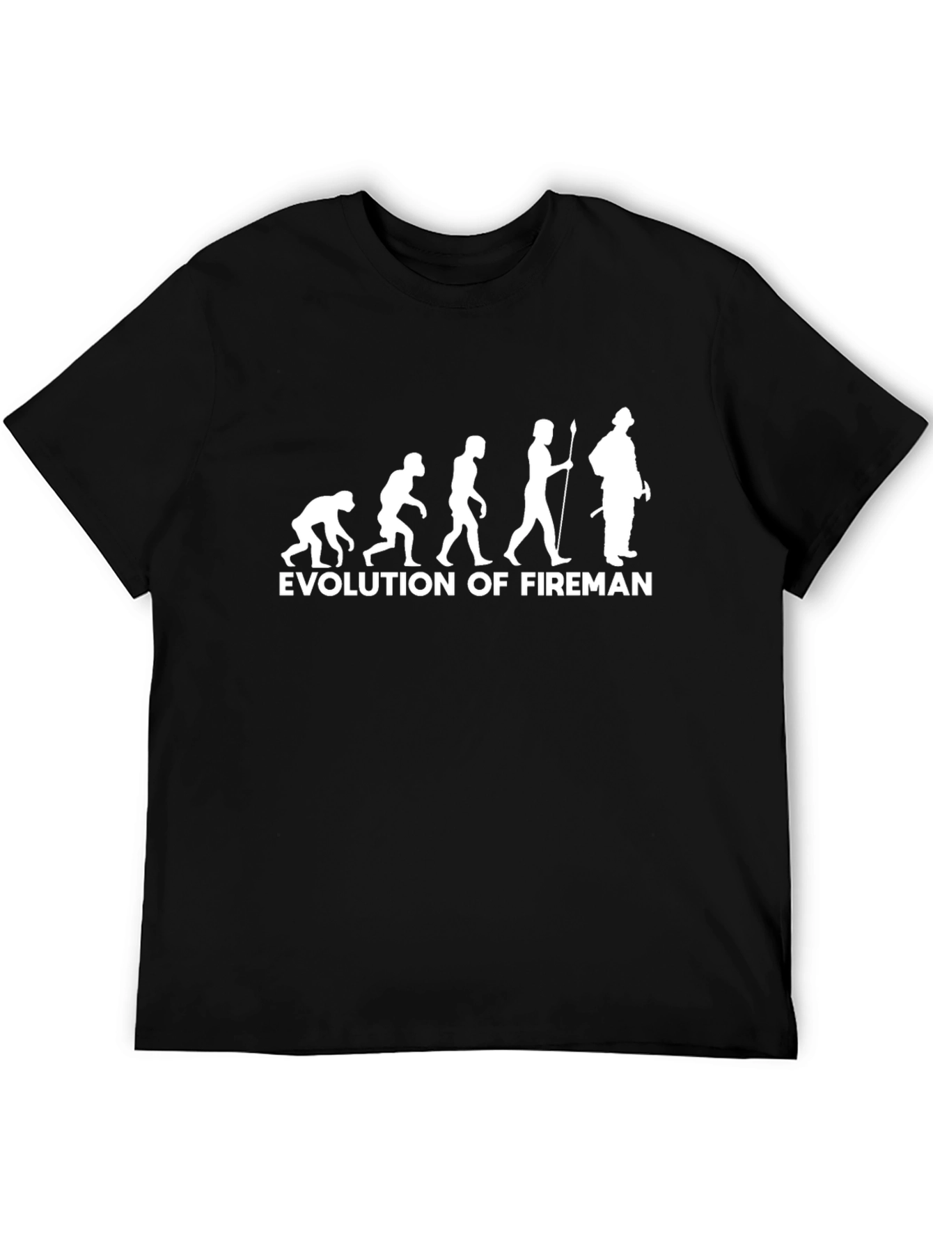 Evolution of Fireman Black T-Shirt