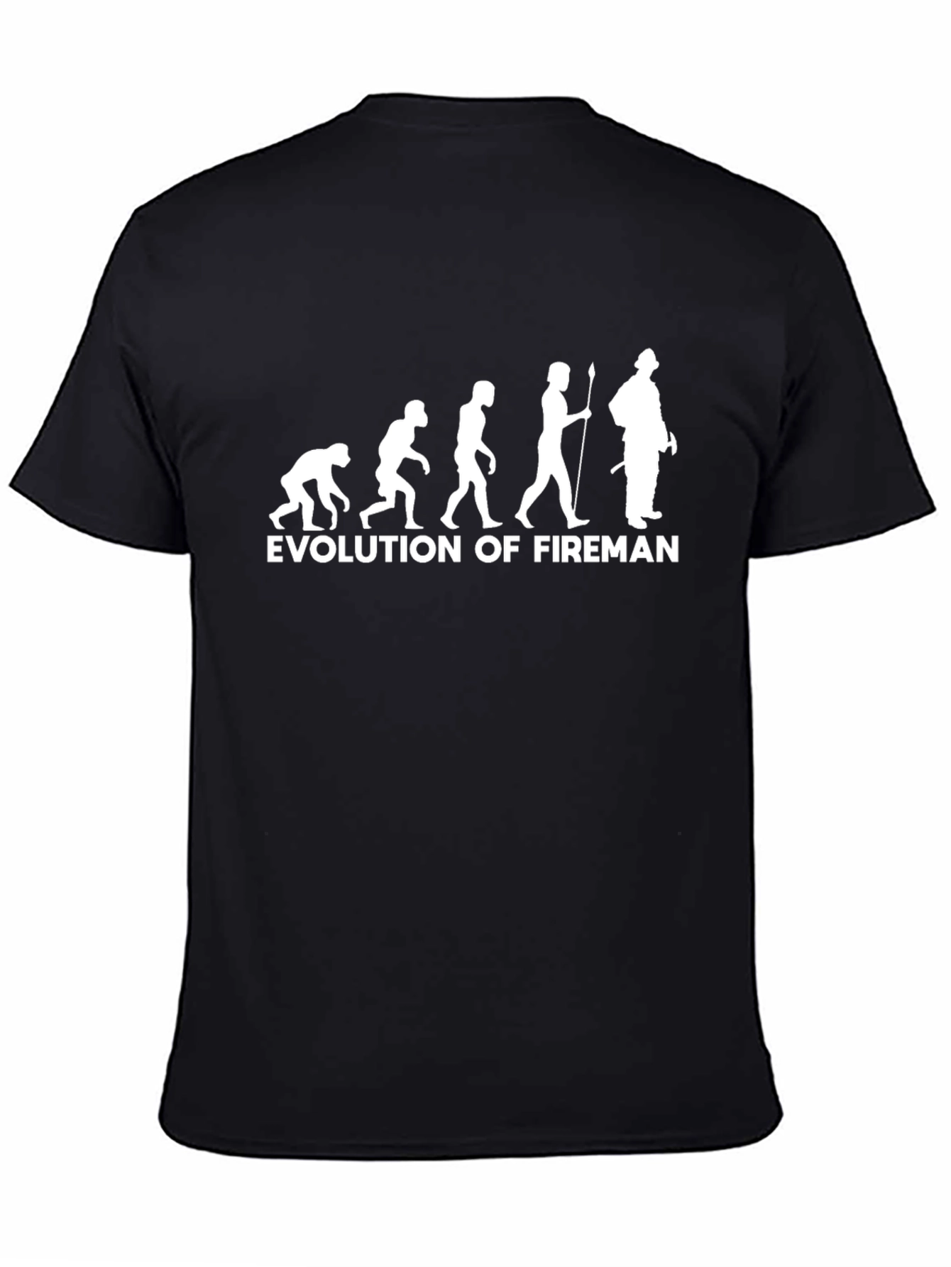 Evolution of Fireman Black T-Shirt