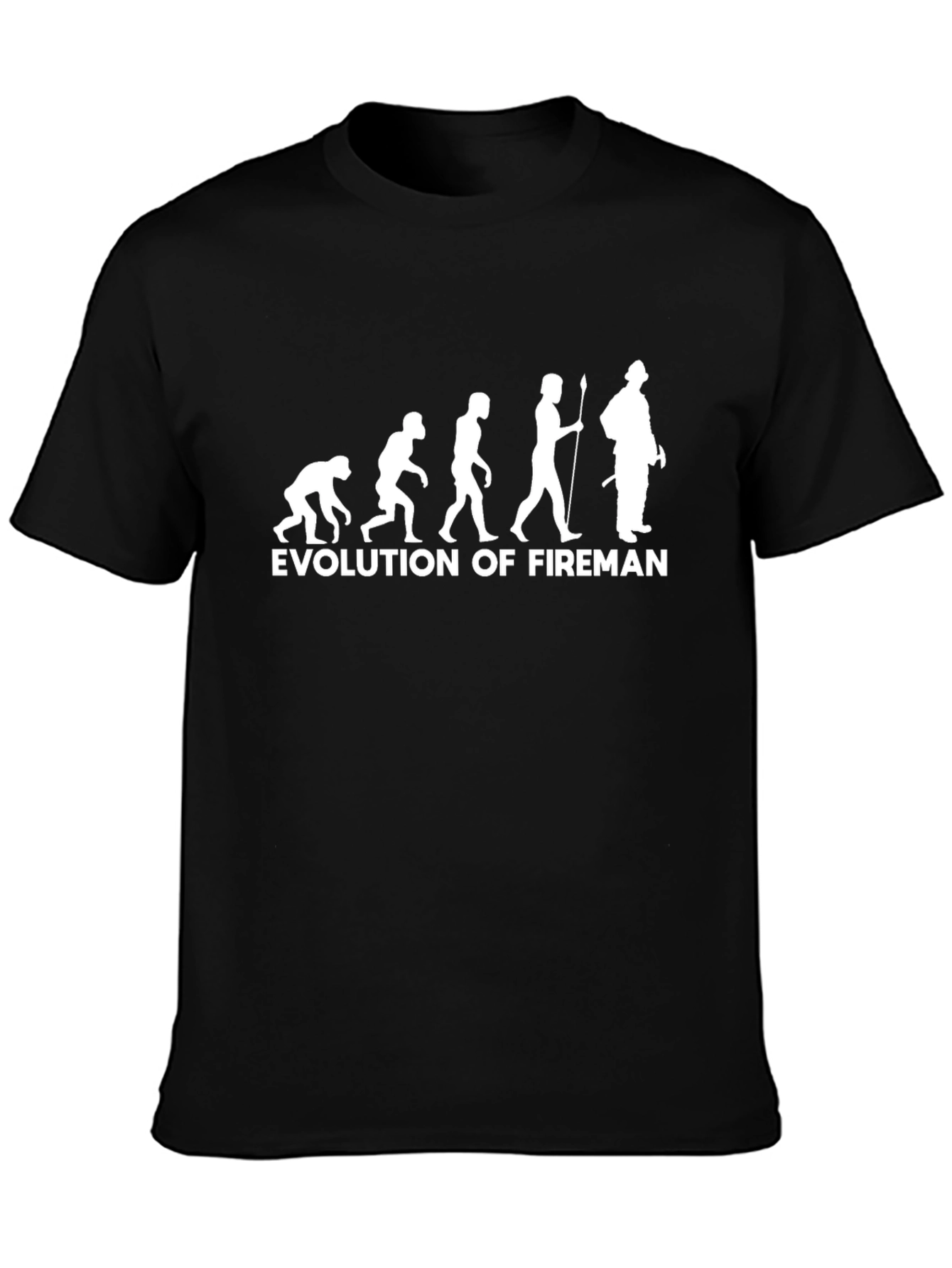 Evolution of Fireman Black T-Shirt