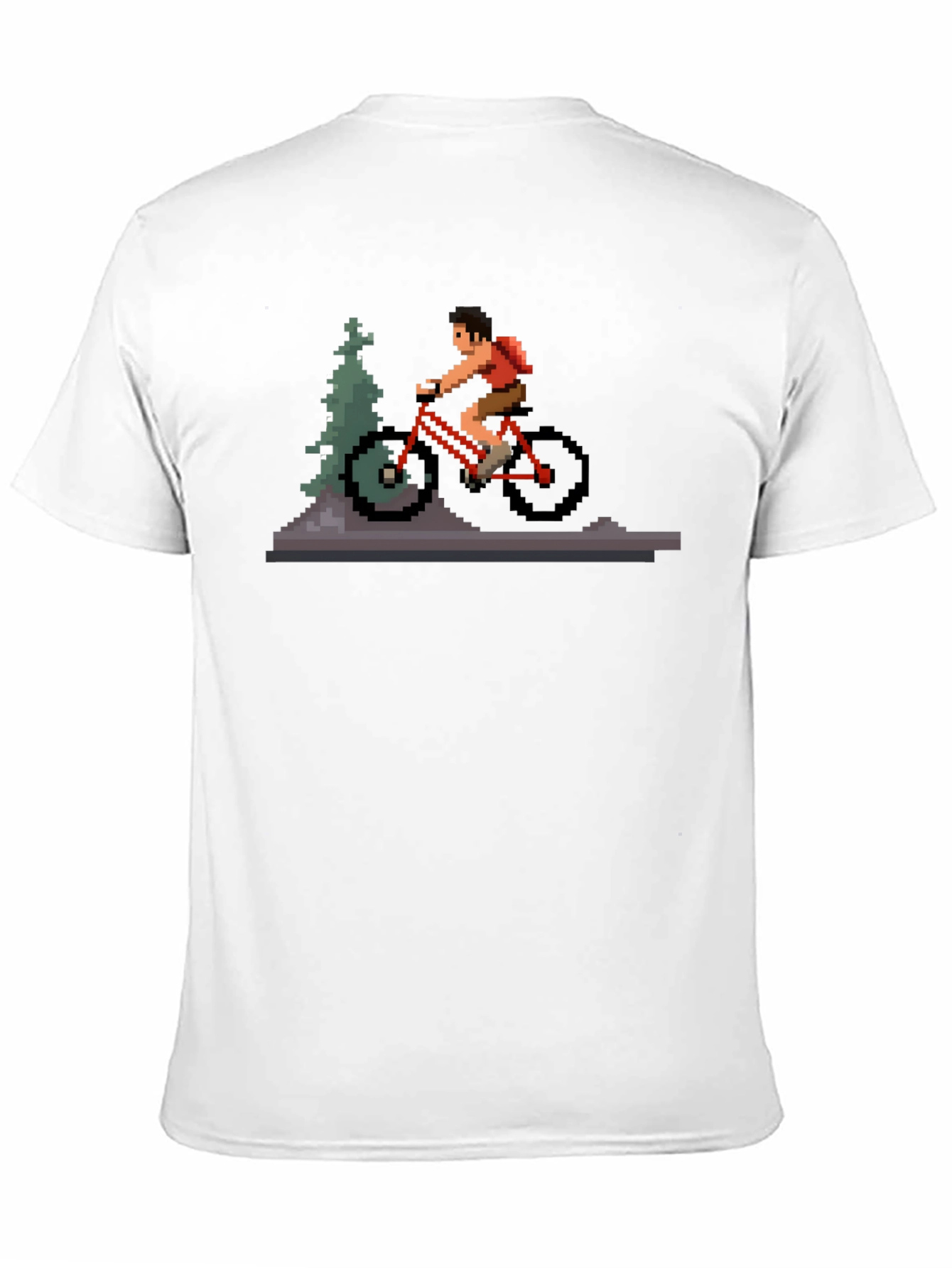 Pixel Art Mountain Biker T-Shirt