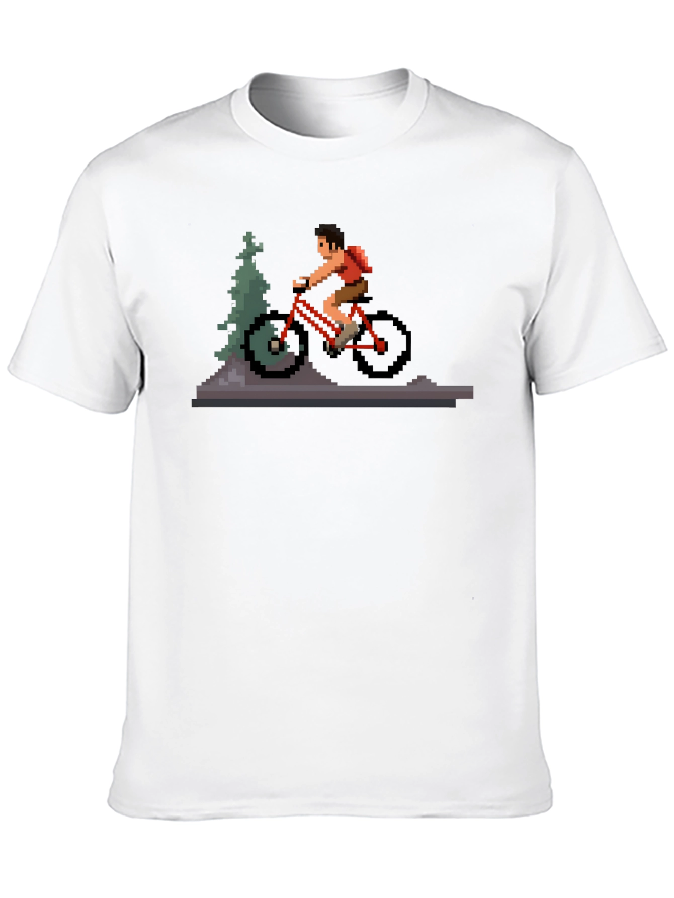 Pixel Art Mountain Biker T-Shirt