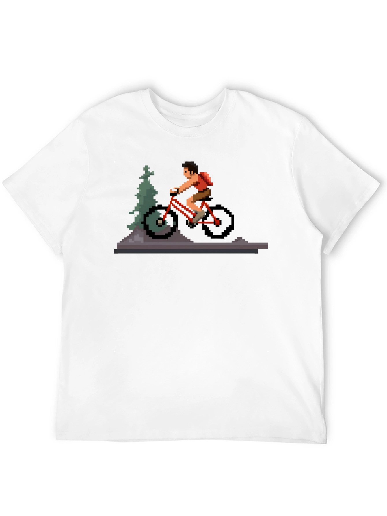 Pixel Art Mountain Biker T-Shirt