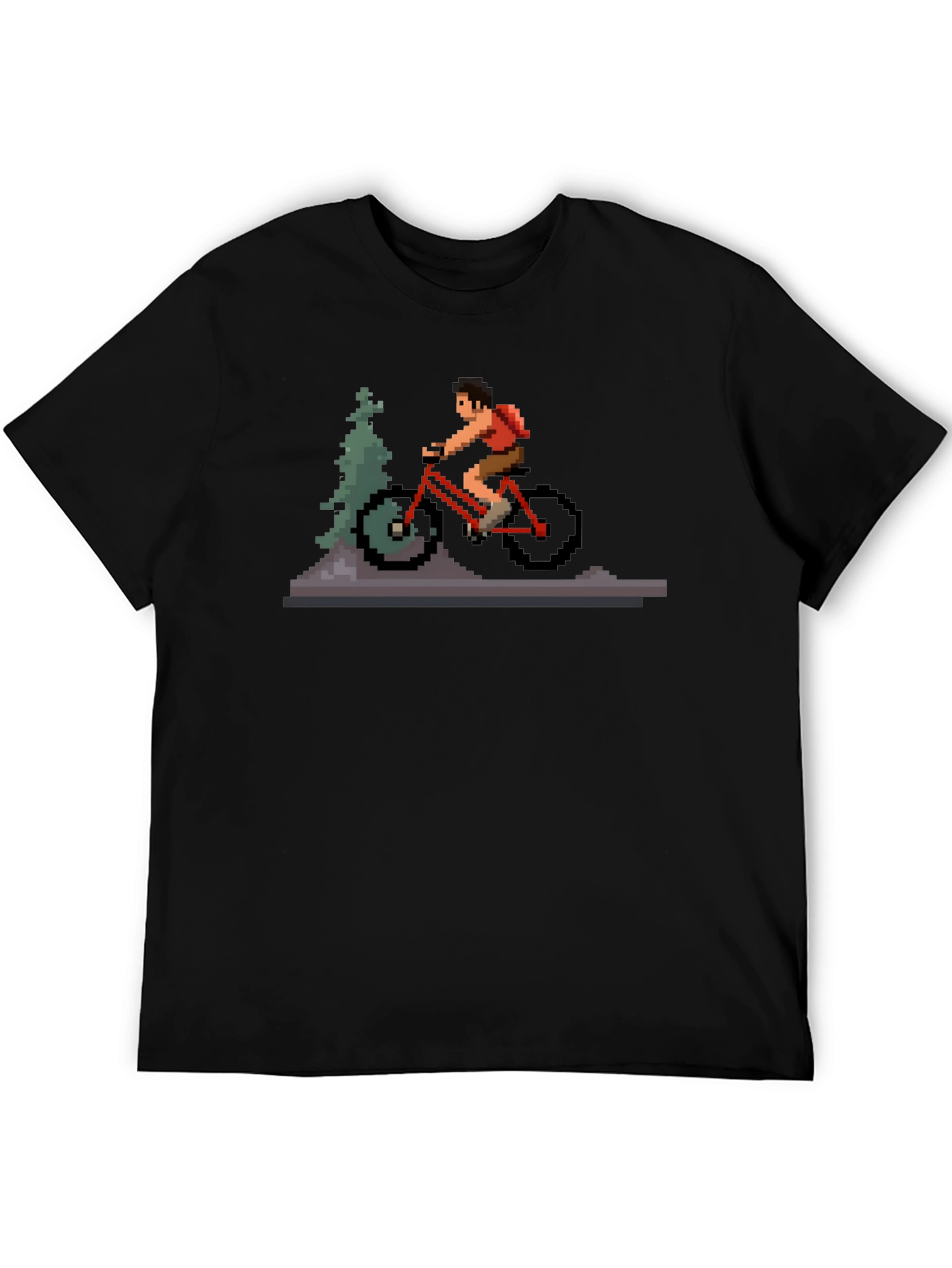 Pixel Art Mountain Biker T-Shirt