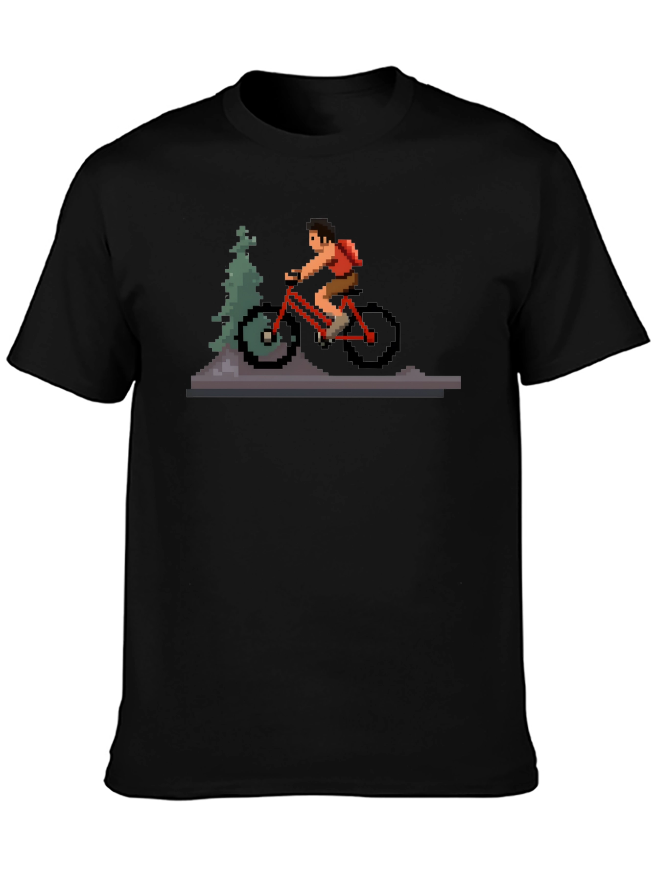 Pixel Art Mountain Biker T-Shirt