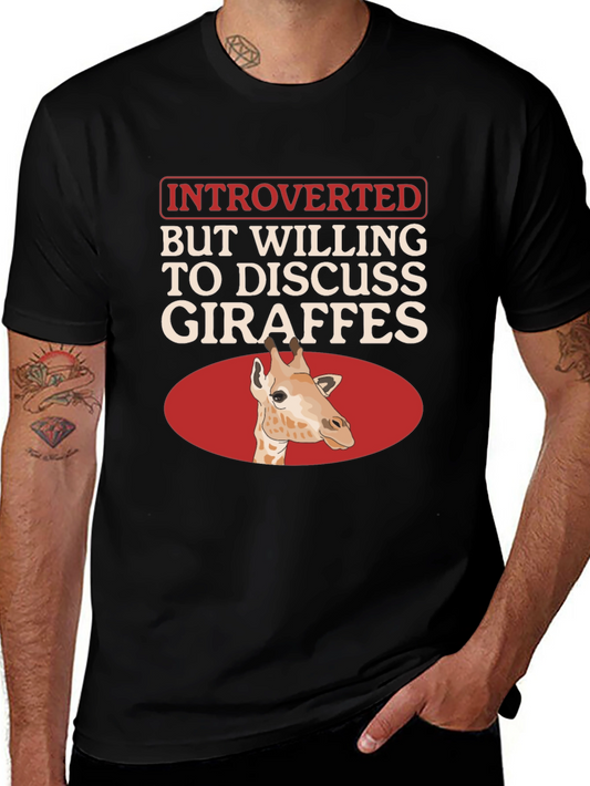 Introverted Giraffe T-Shirt - Unique Animal Lover Tee