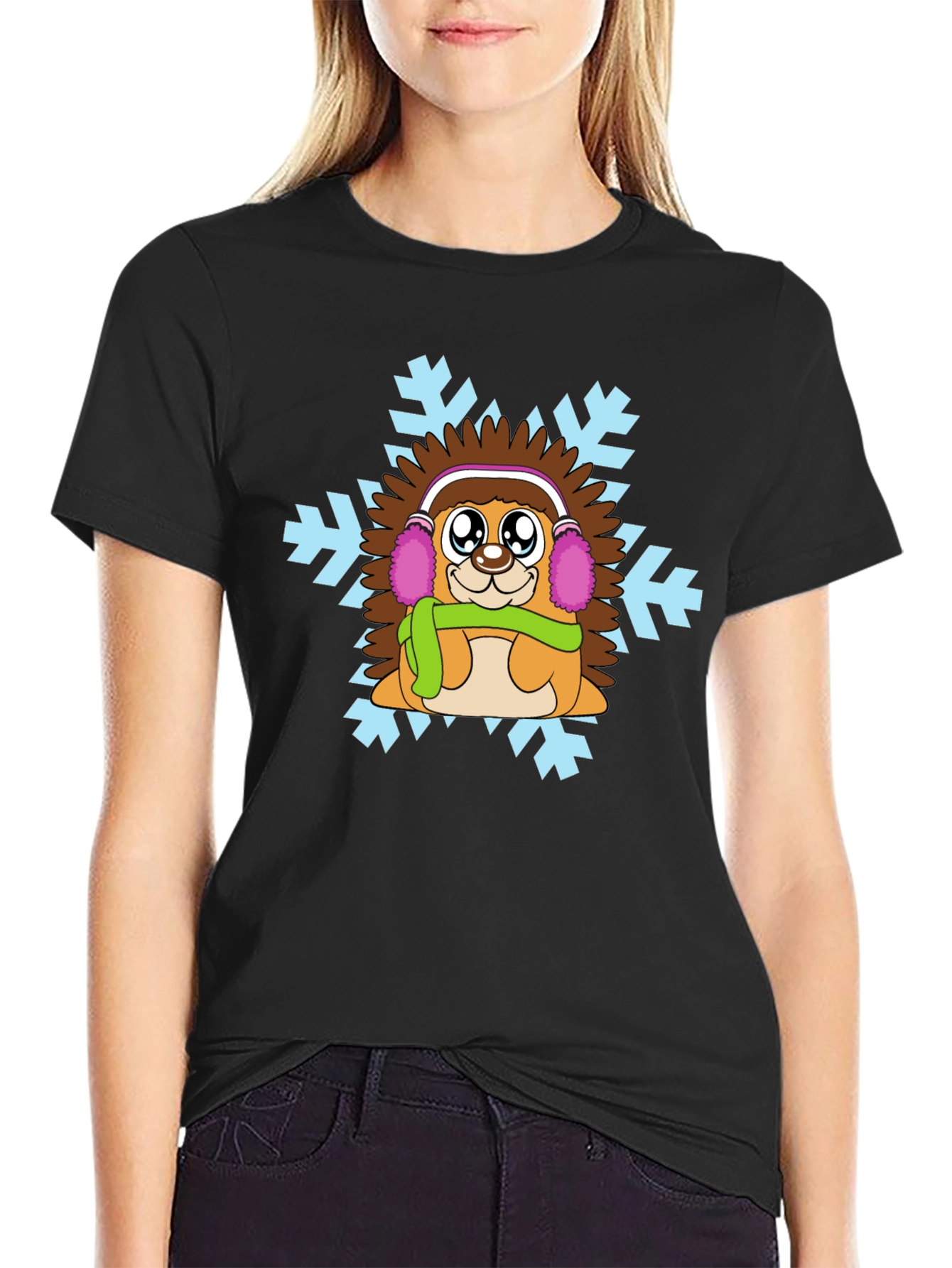 Winter Hedgehog Graphic T-Shirt