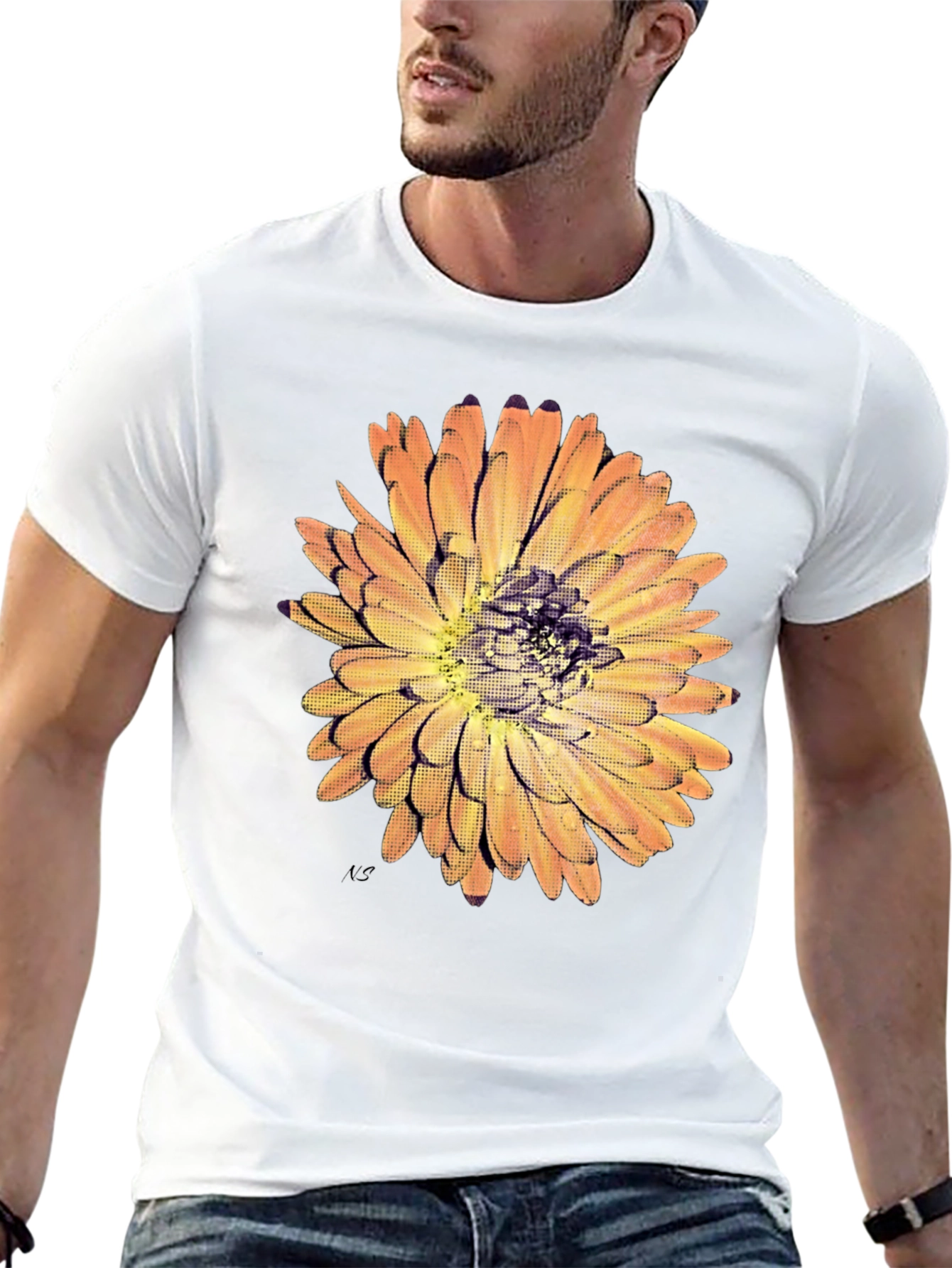 Black Floral Graphic Print Tee