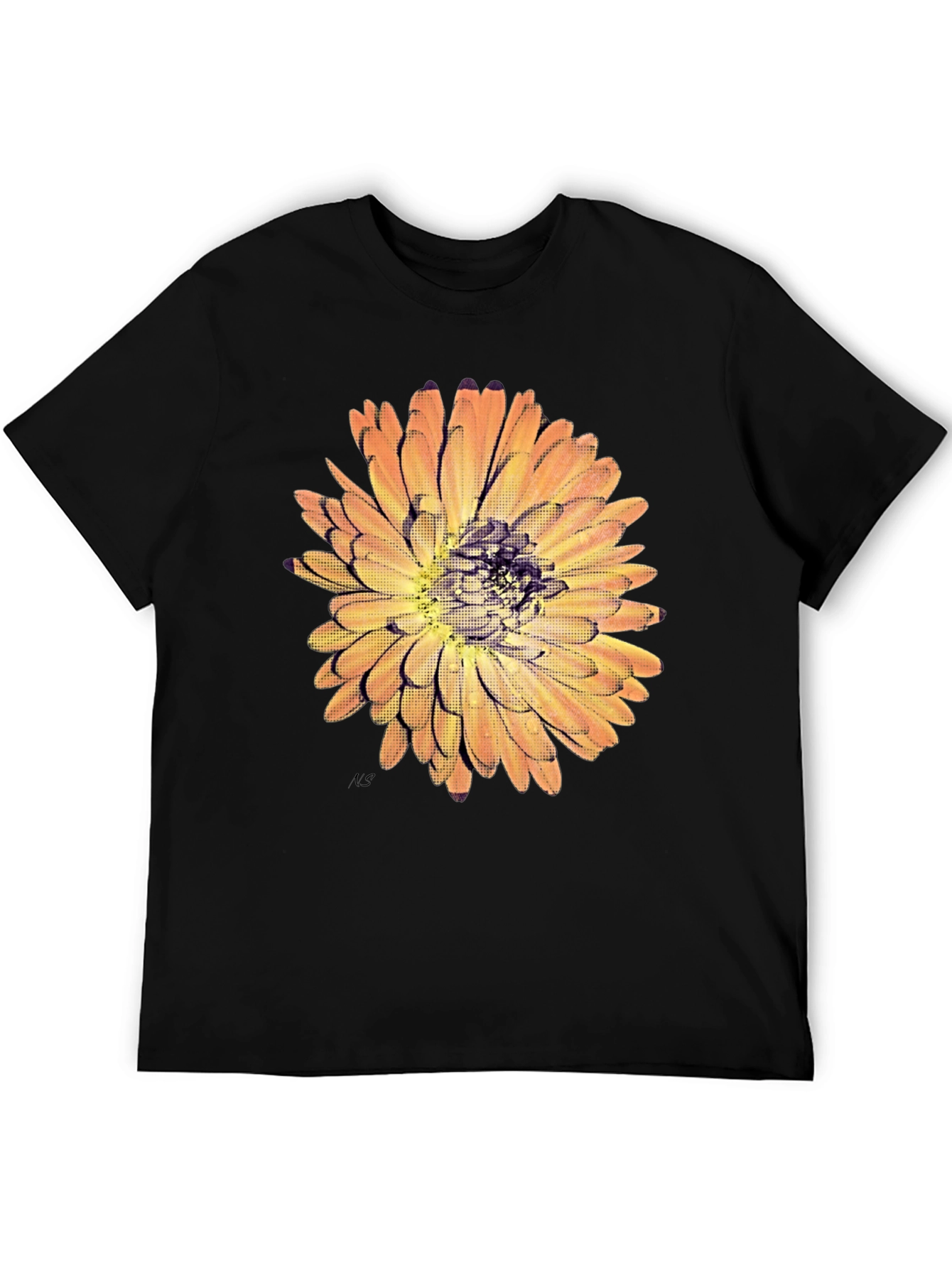 Black Floral Graphic Print Tee