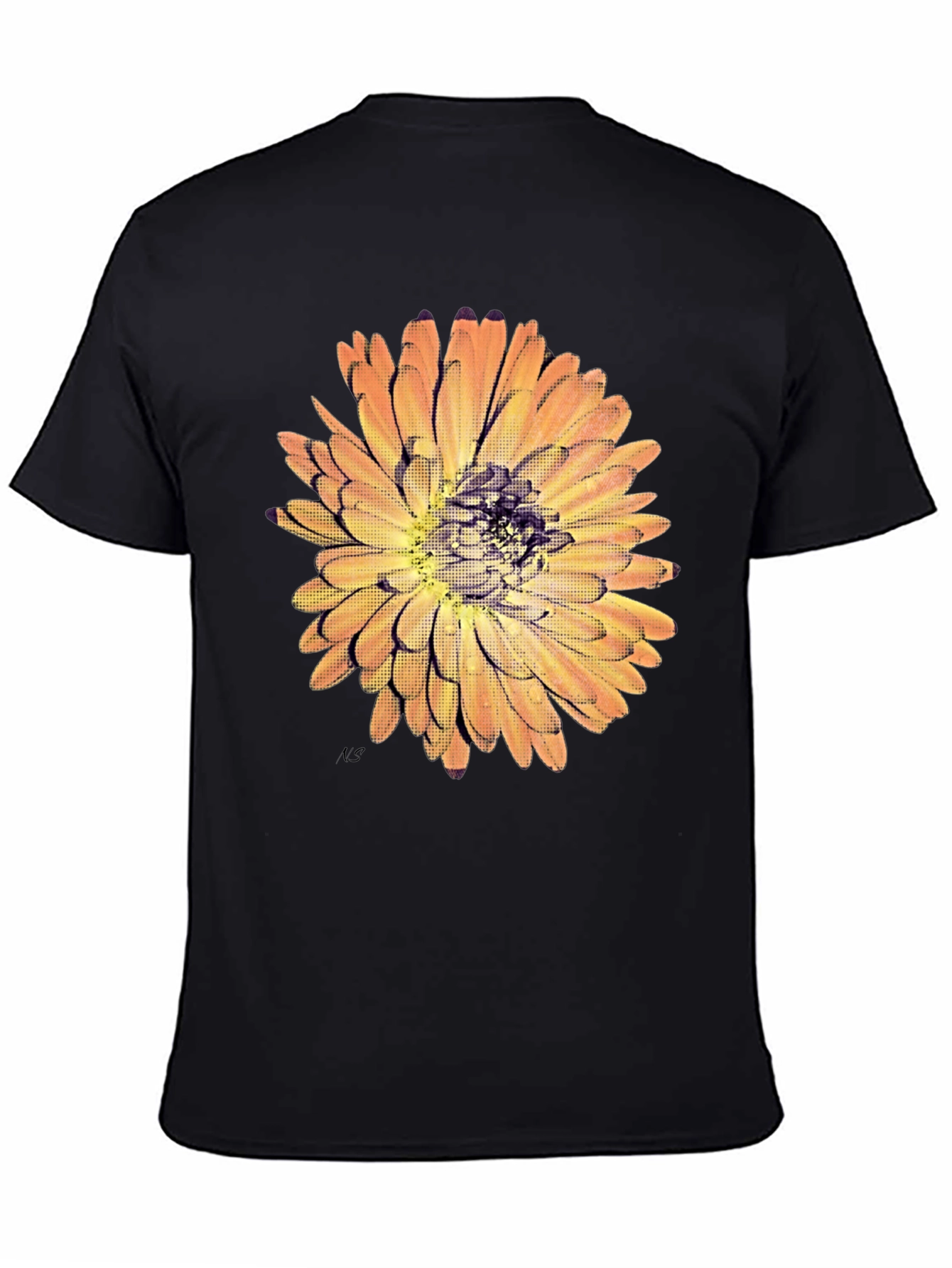 Black Floral Graphic Print Tee
