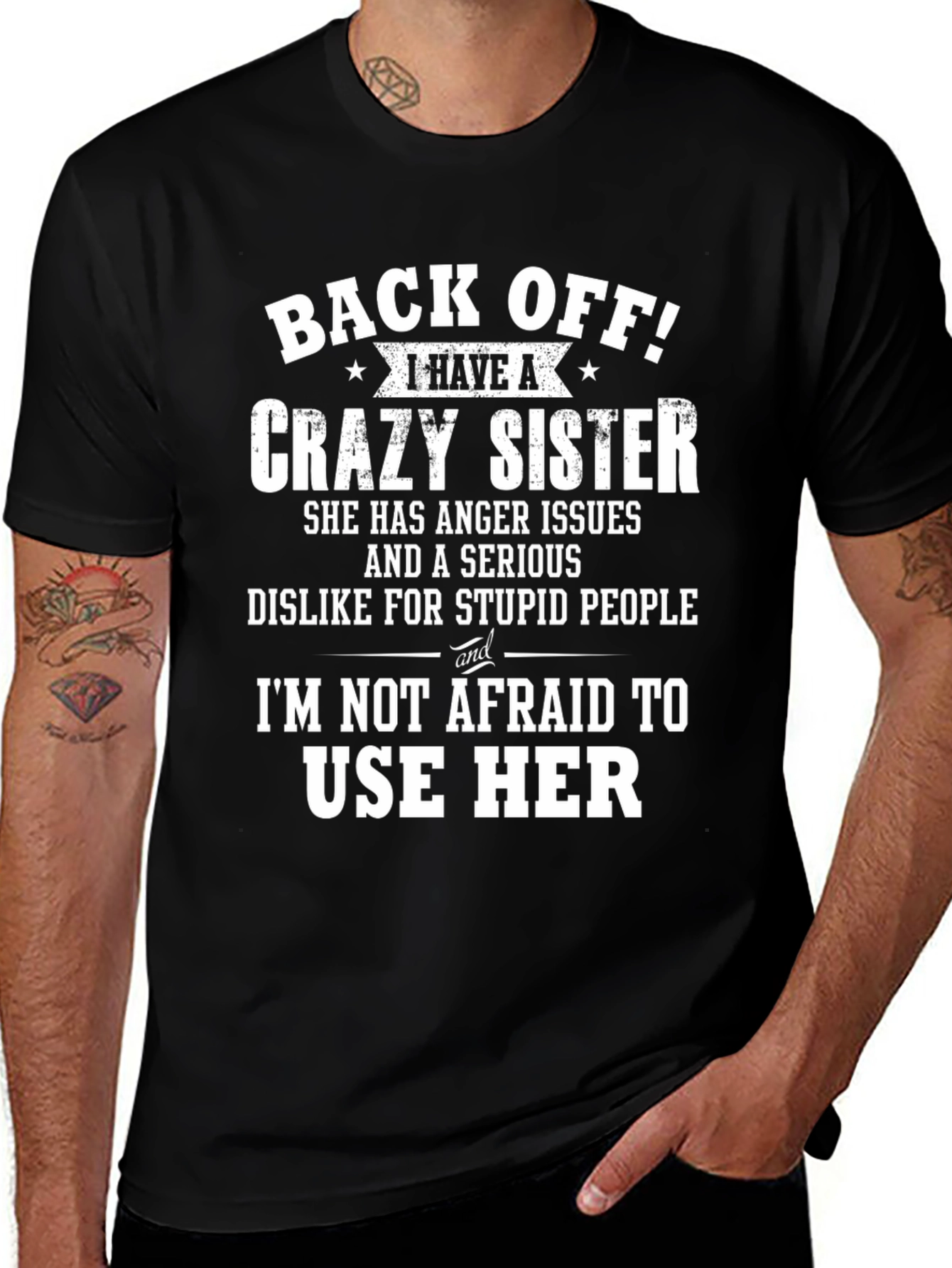 Crazy Sister Novelty Graphic T-Shirt