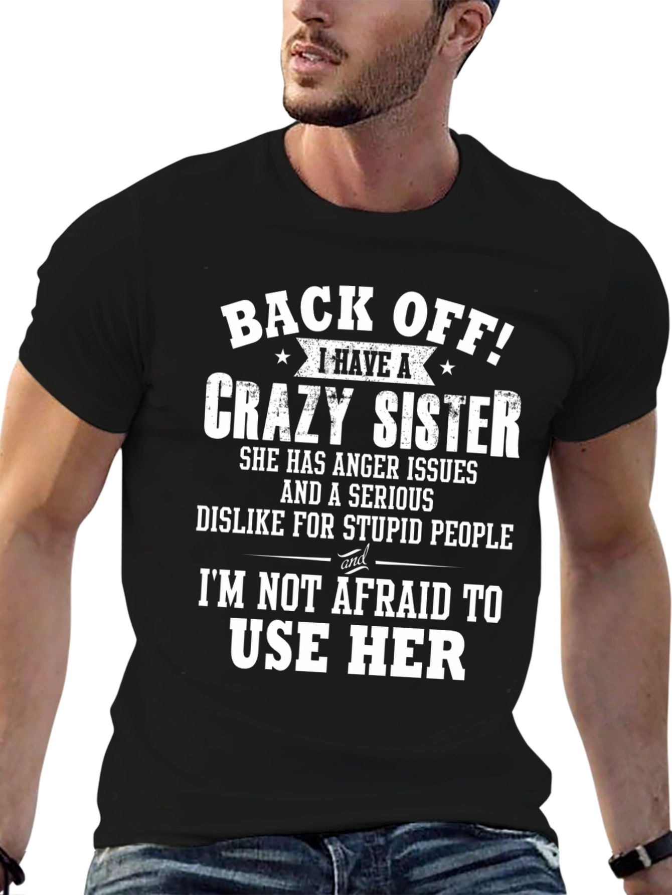 Crazy Sister Novelty Graphic T-Shirt