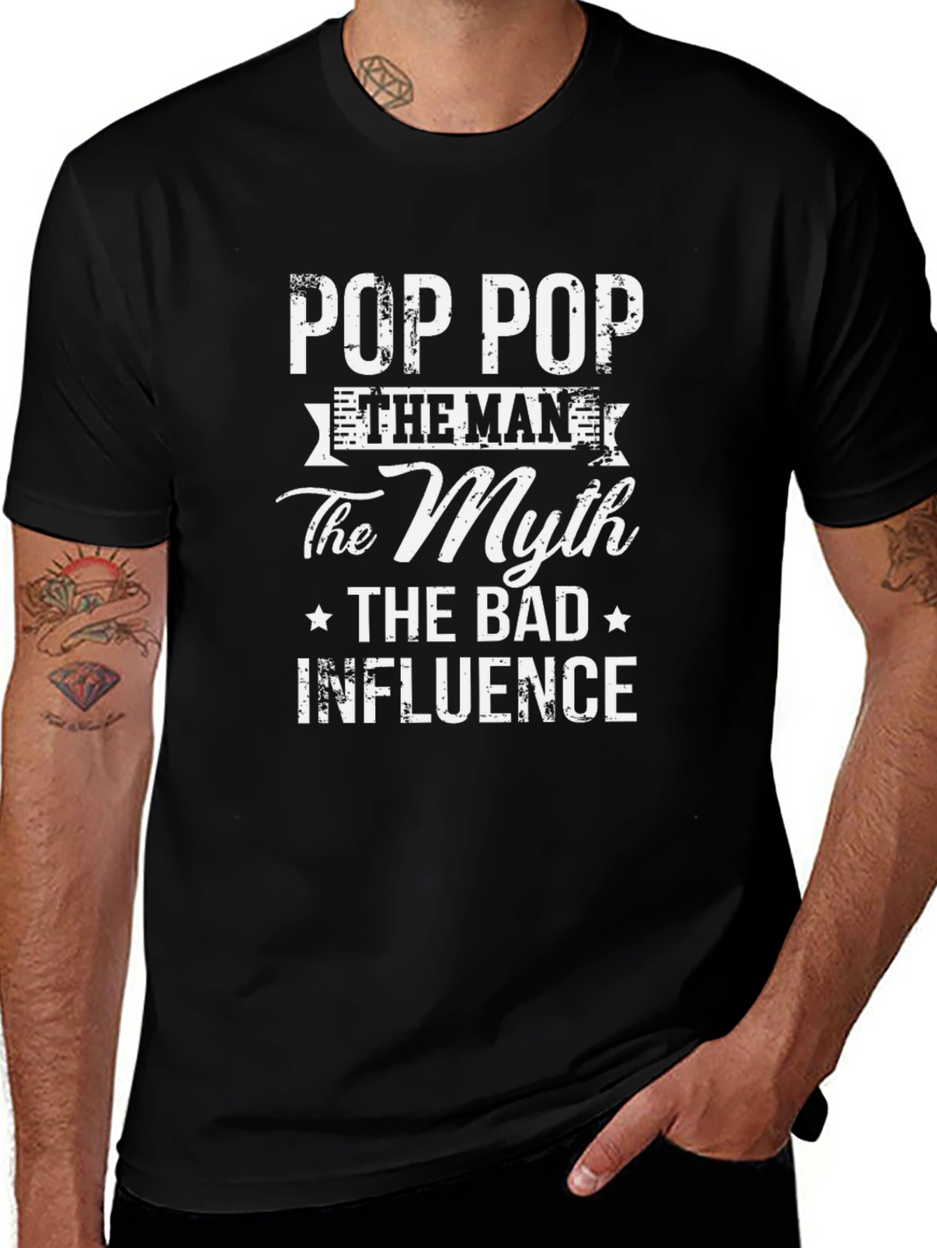 Pop Pop The Man The Myth Bad Influence T-Shirt