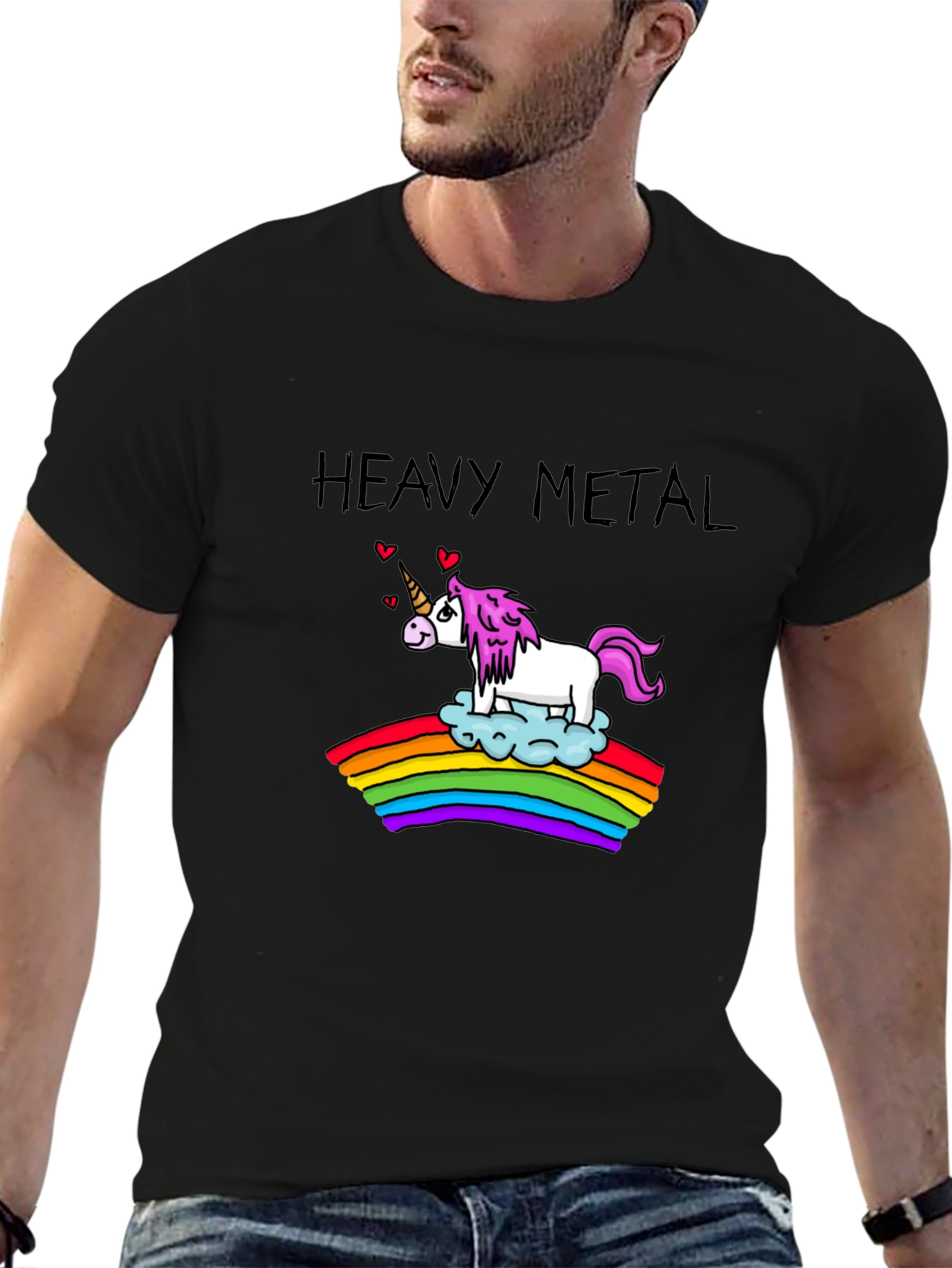 Heavy Metal Unicorn Rainbow T-Shirt