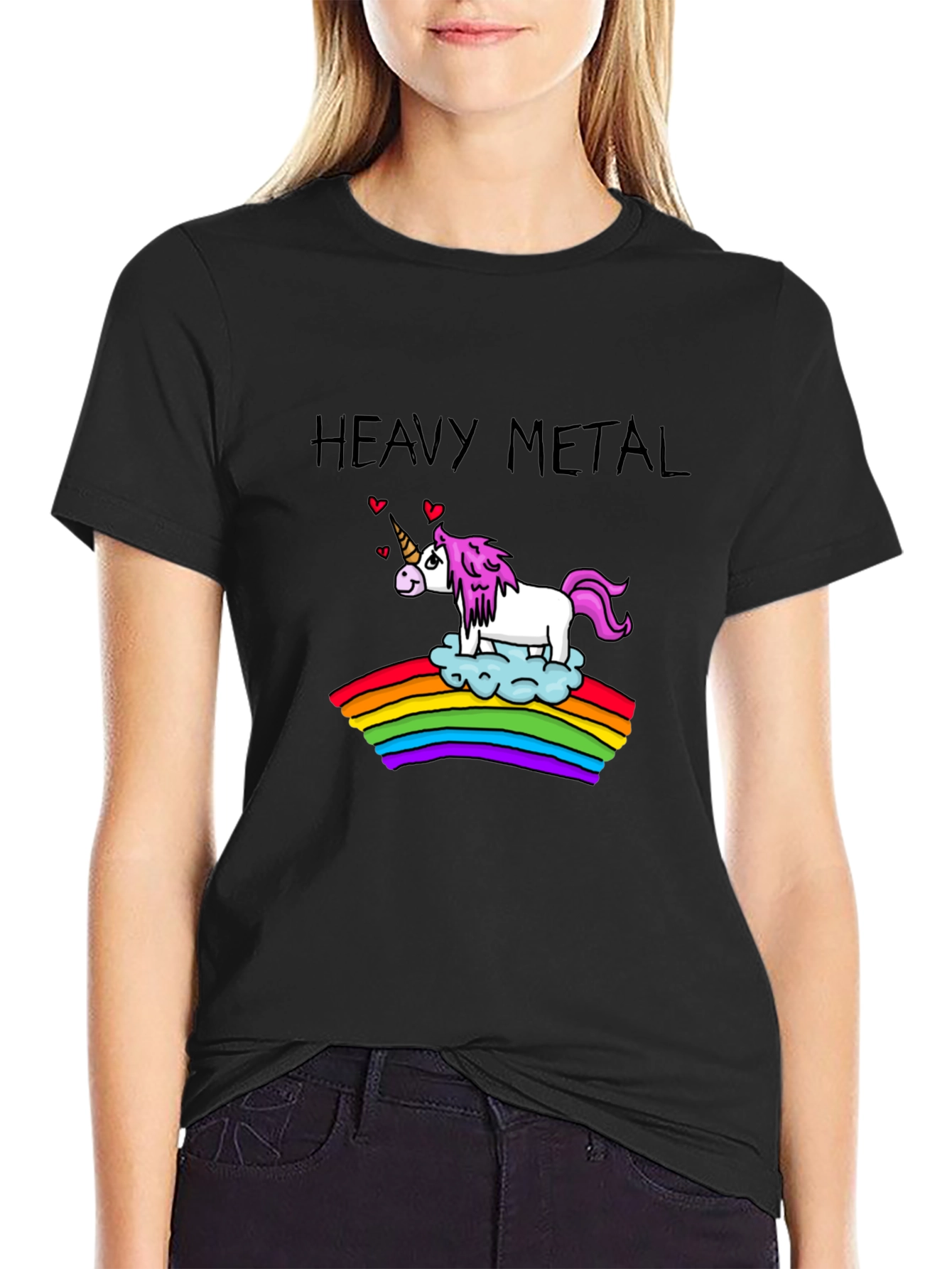 Heavy Metal Unicorn Rainbow T-Shirt