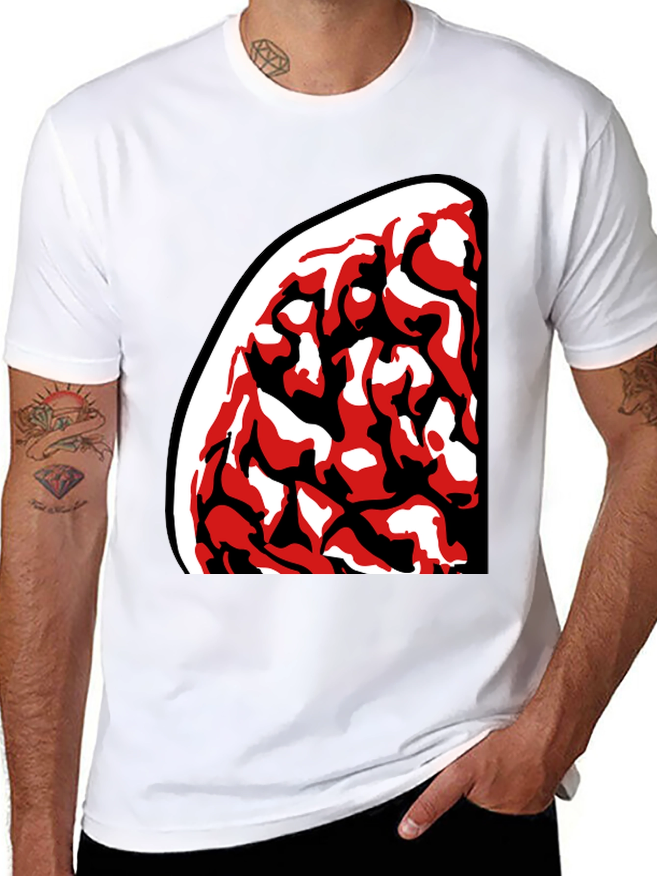 Abstract Red & Black Graphic Tee