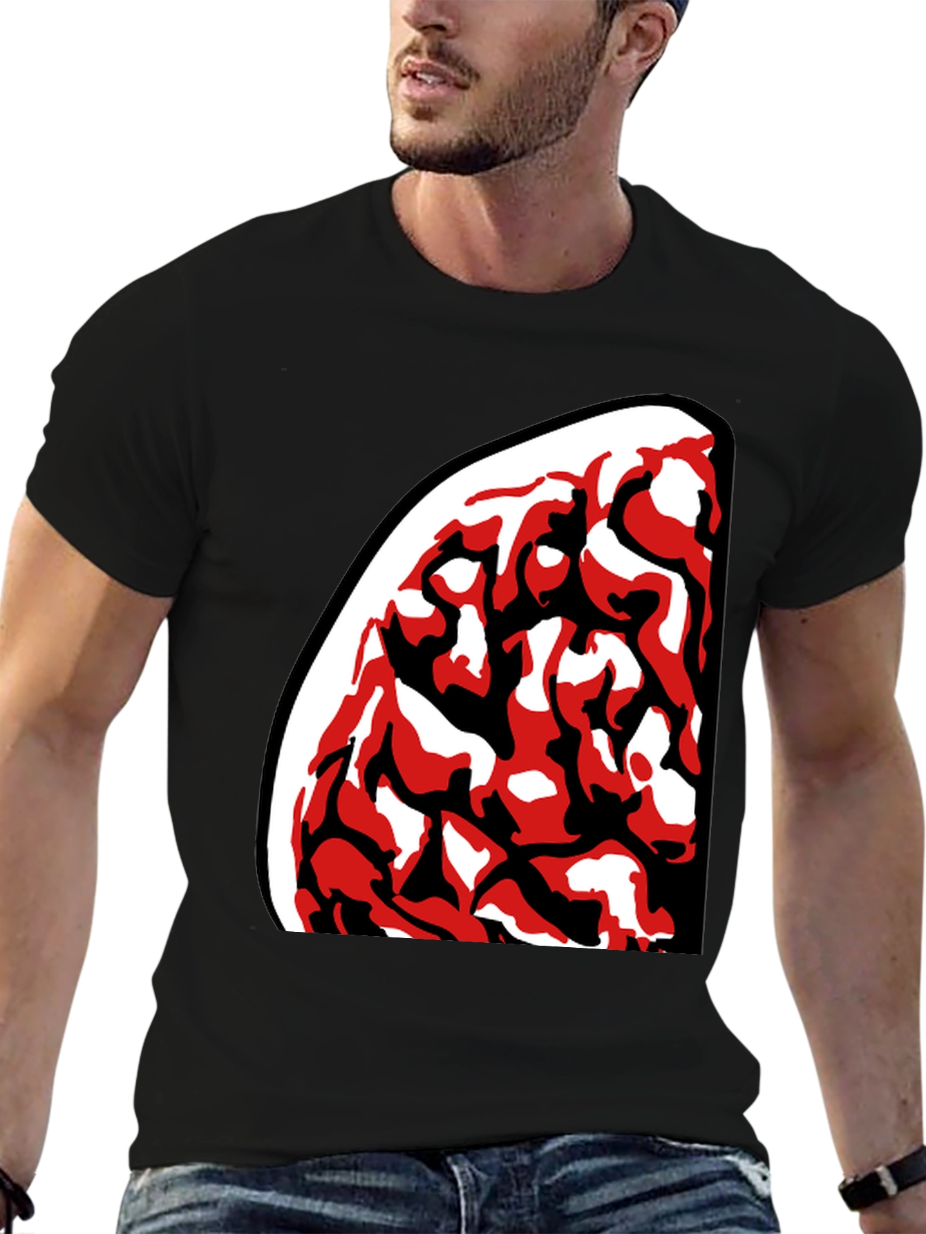 Abstract Red & Black Graphic Tee