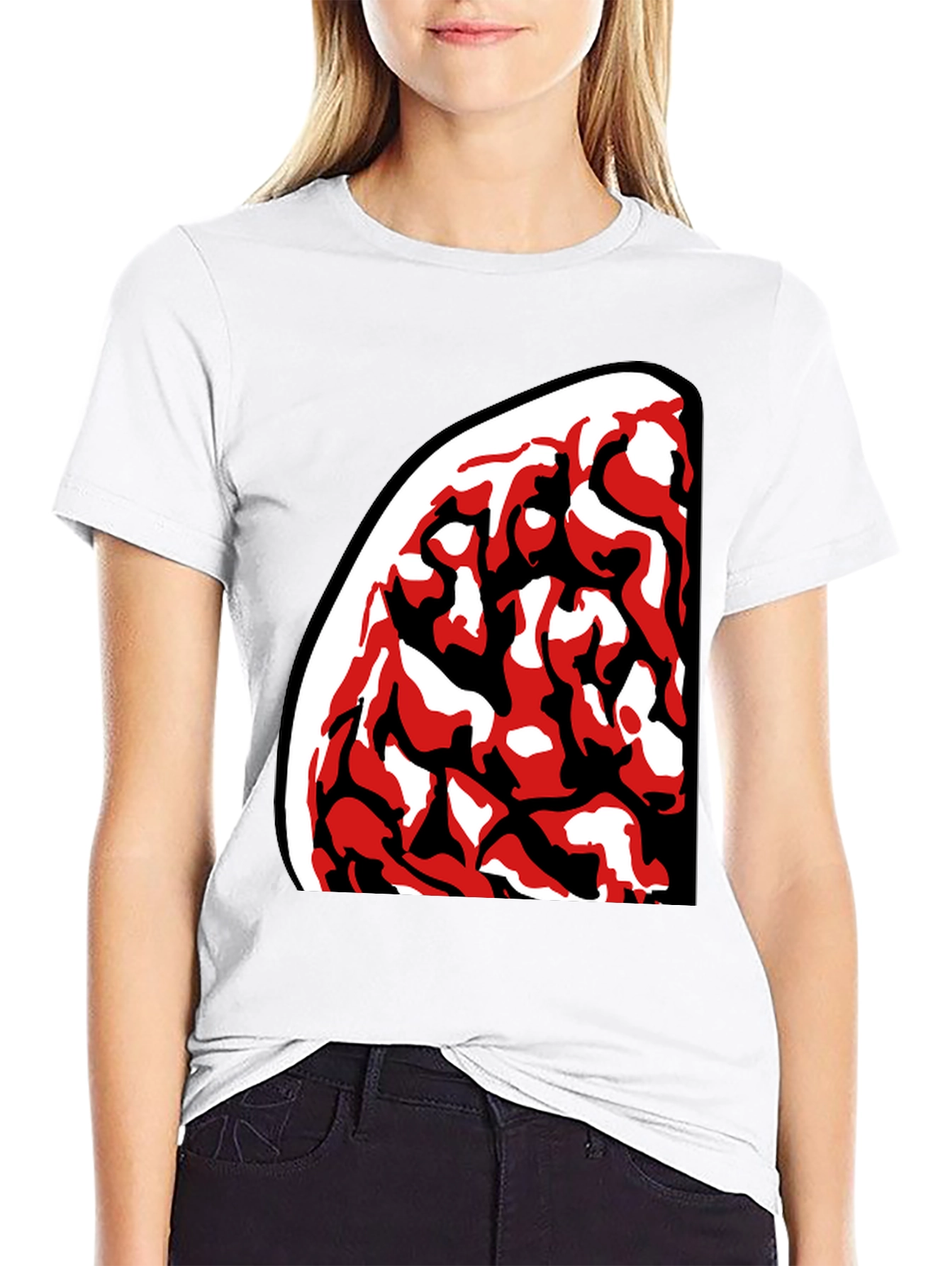 Abstract Red & Black Graphic Tee