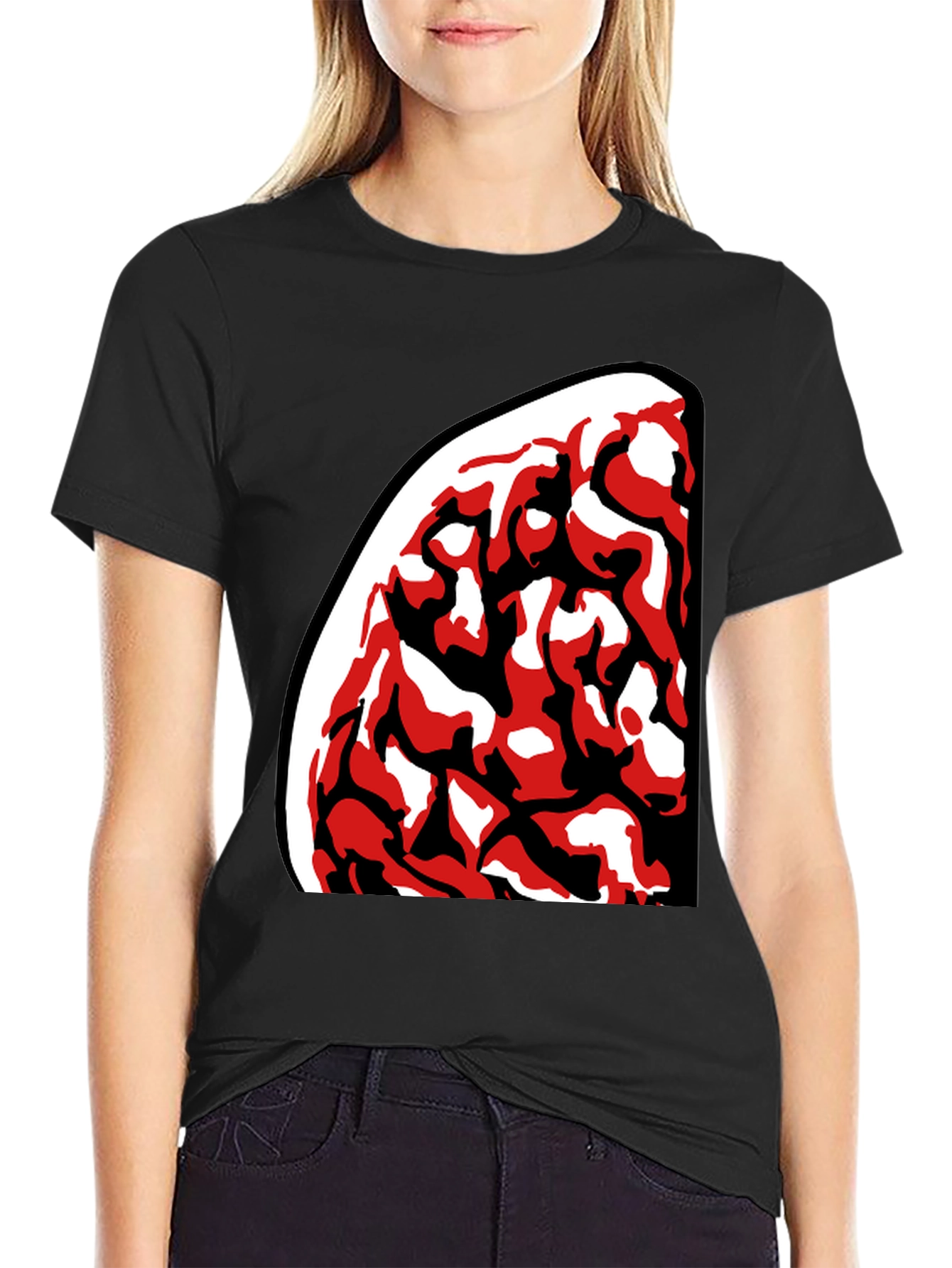 Abstract Red & Black Graphic Tee