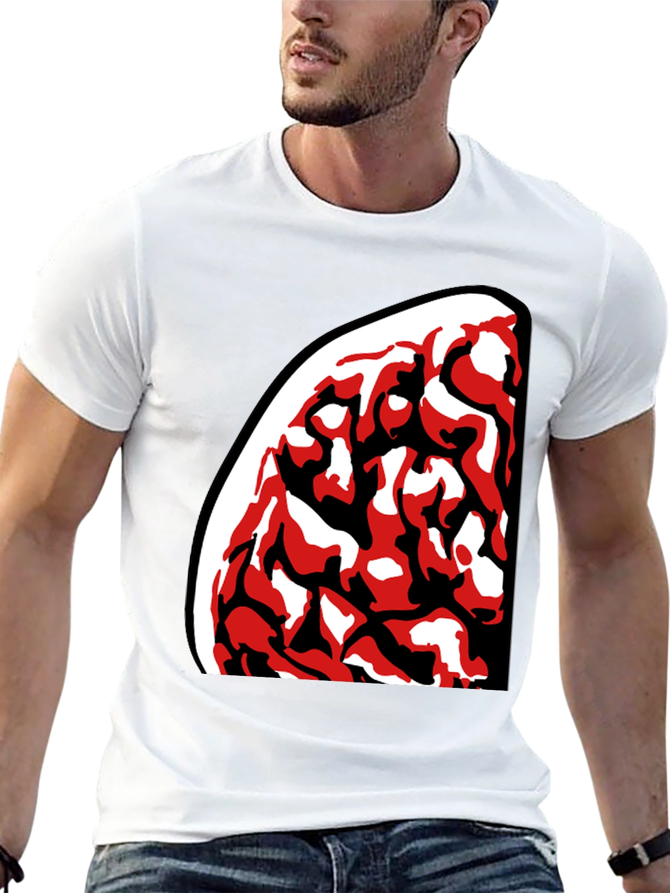 Abstract Red & Black Graphic Tee