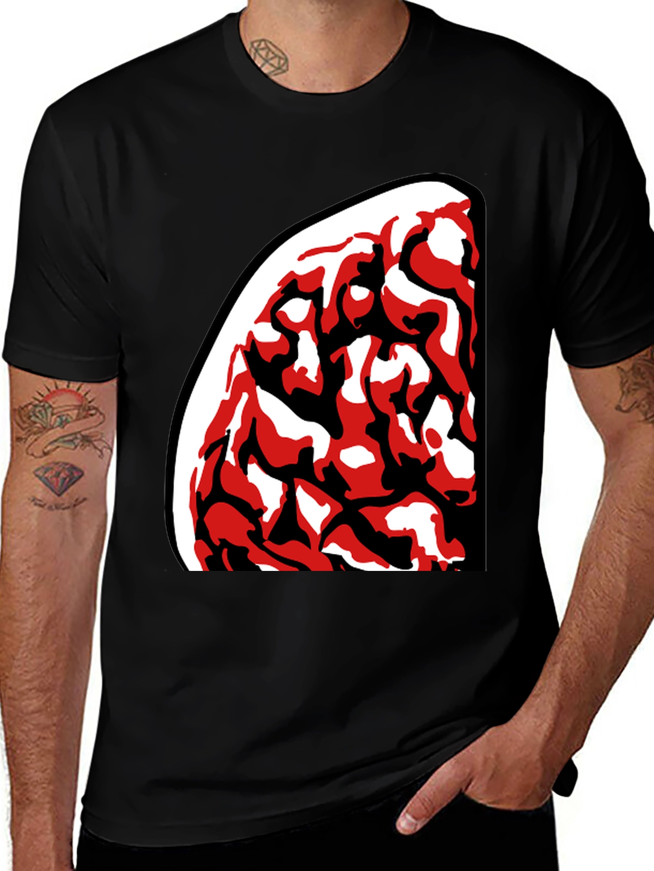 Abstract Red & Black Graphic Tee
