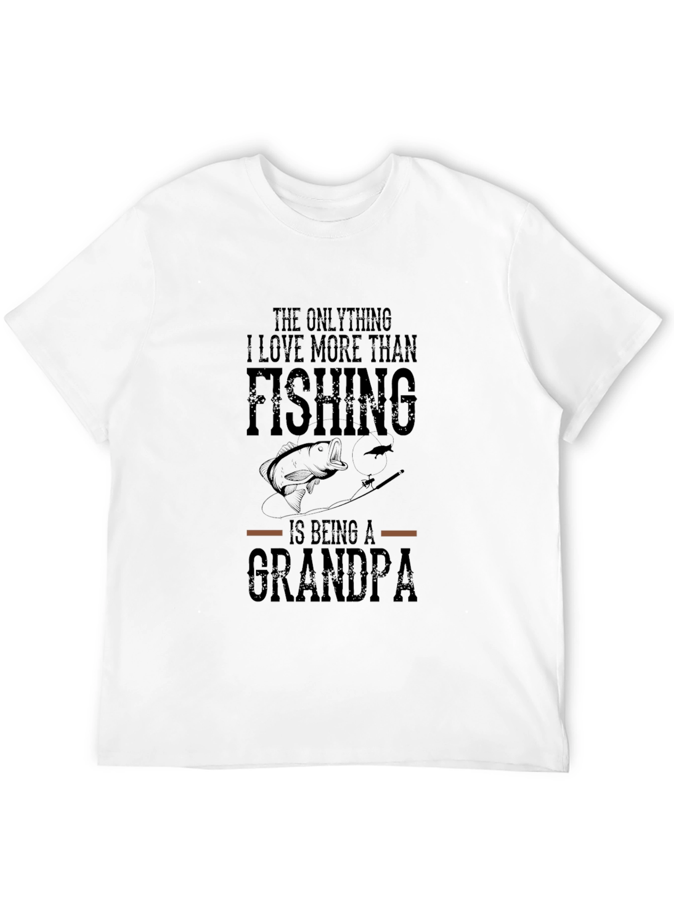 Fishing Grandpa Black Graphic T-Shirt