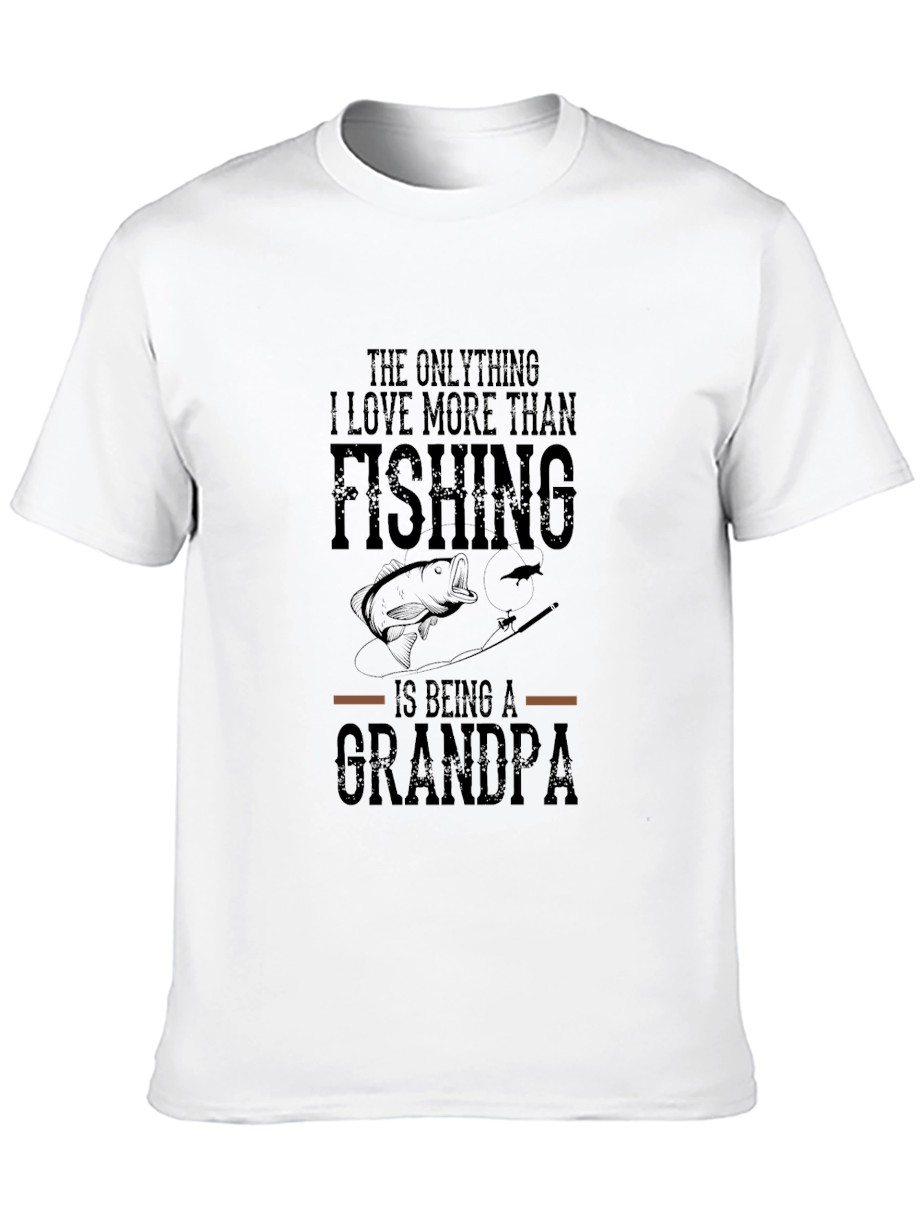 Fishing Grandpa Black Graphic T-Shirt