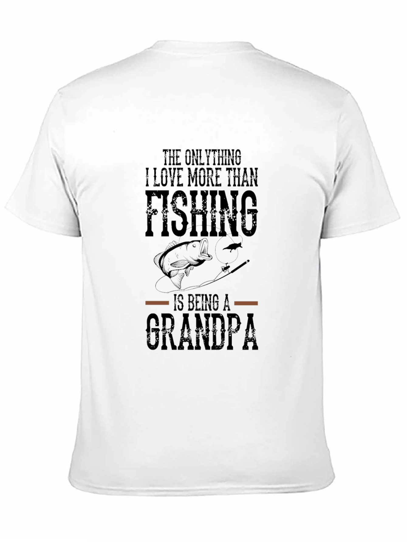 Fishing Grandpa Black Graphic T-Shirt