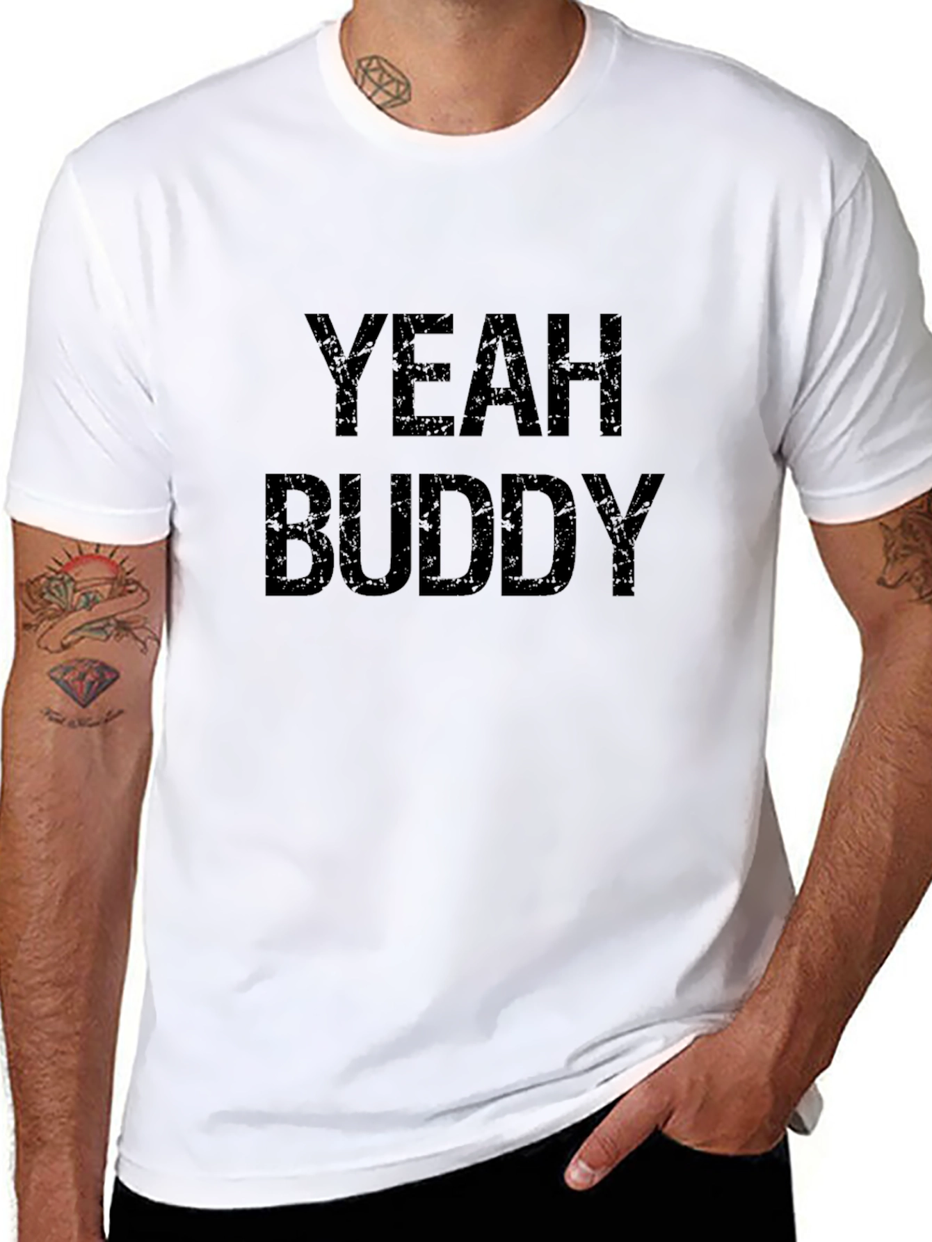Yeah Buddy Graphic Tee - Black Cotton T-Shirt