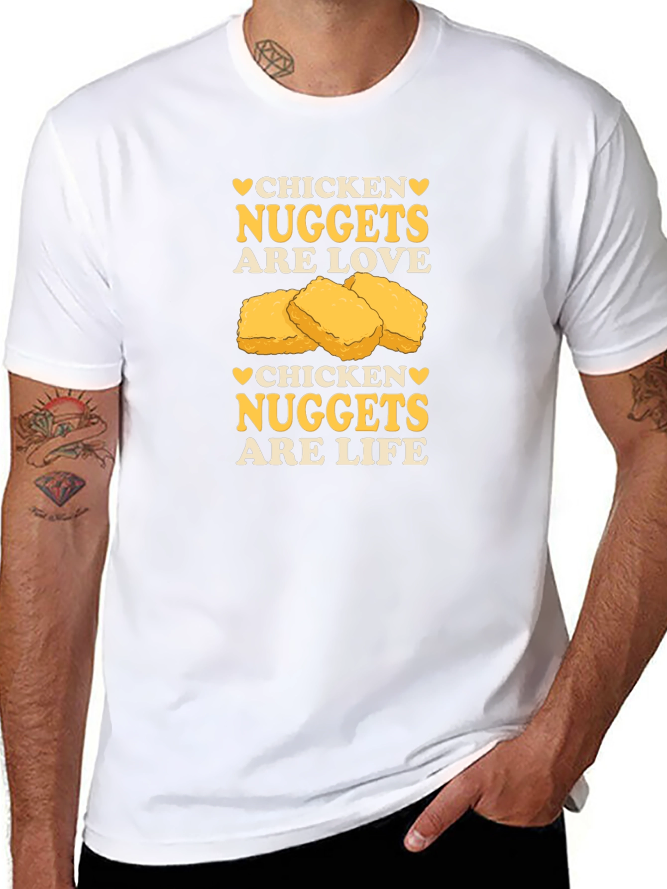 Chicken Nuggets are Love & Life Black T-Shirt