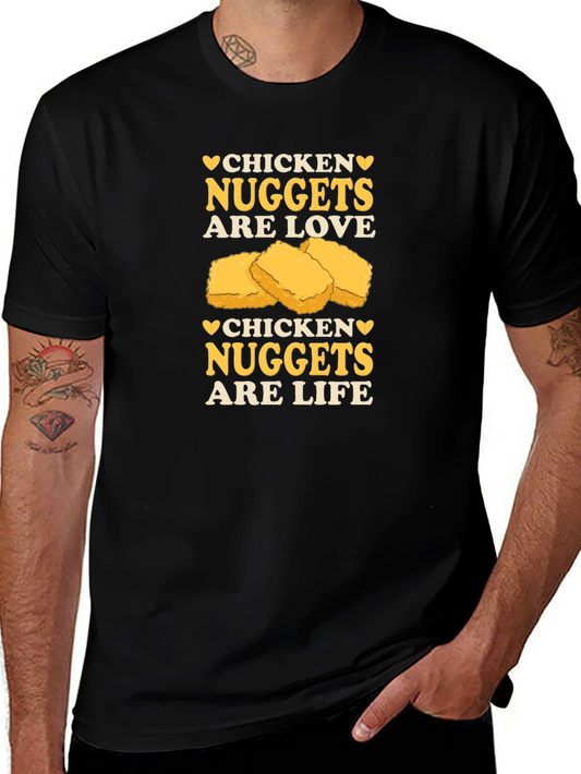 Chicken Nuggets are Love & Life Black T-Shirt
