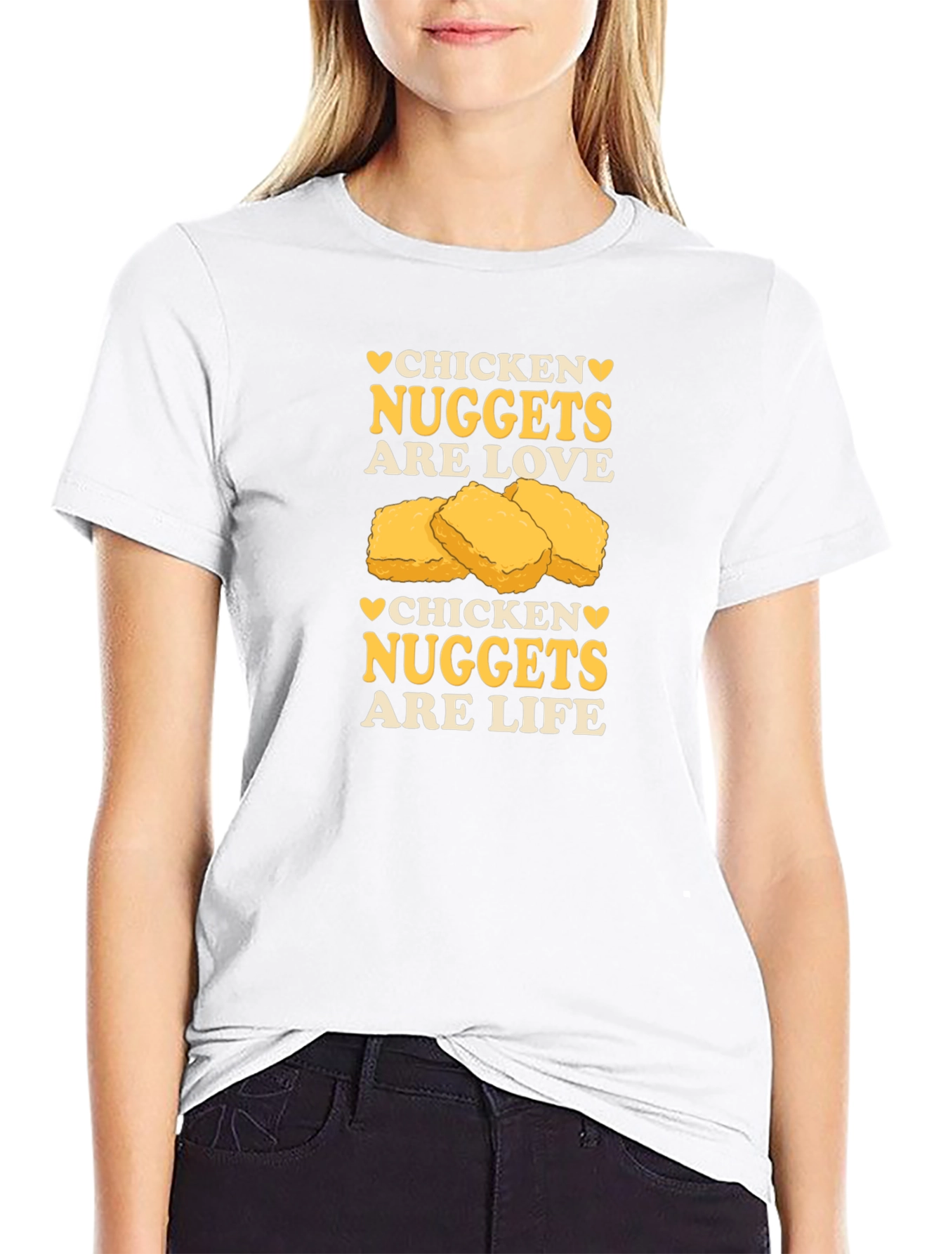 Chicken Nuggets are Love & Life Black T-Shirt