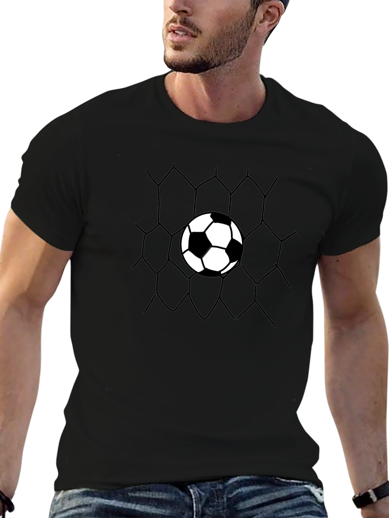 Soccer Goal T-Shirt - Black Graphic Tee
