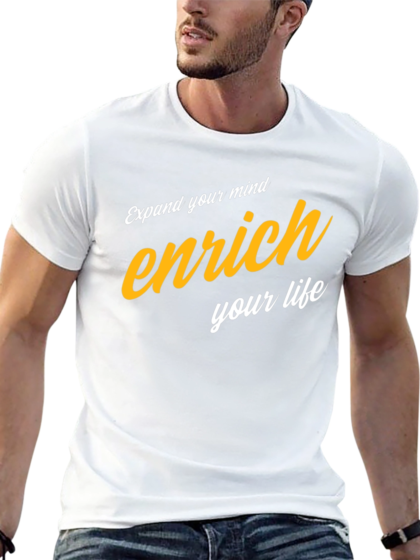 Enrich Your Mind Graphic Tee - Black Cotton Blend