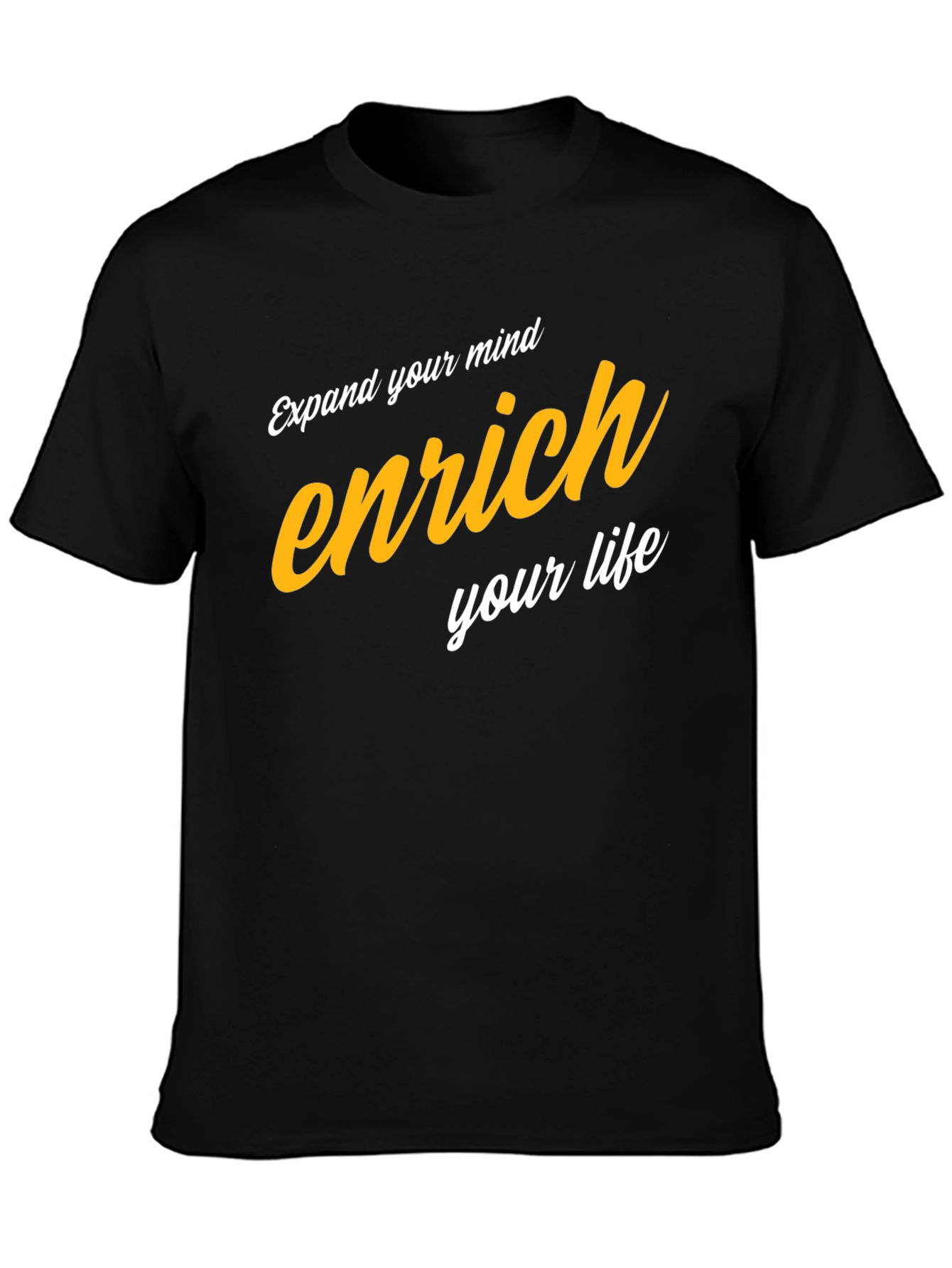 Enrich Your Mind Graphic Tee - Black Cotton Blend