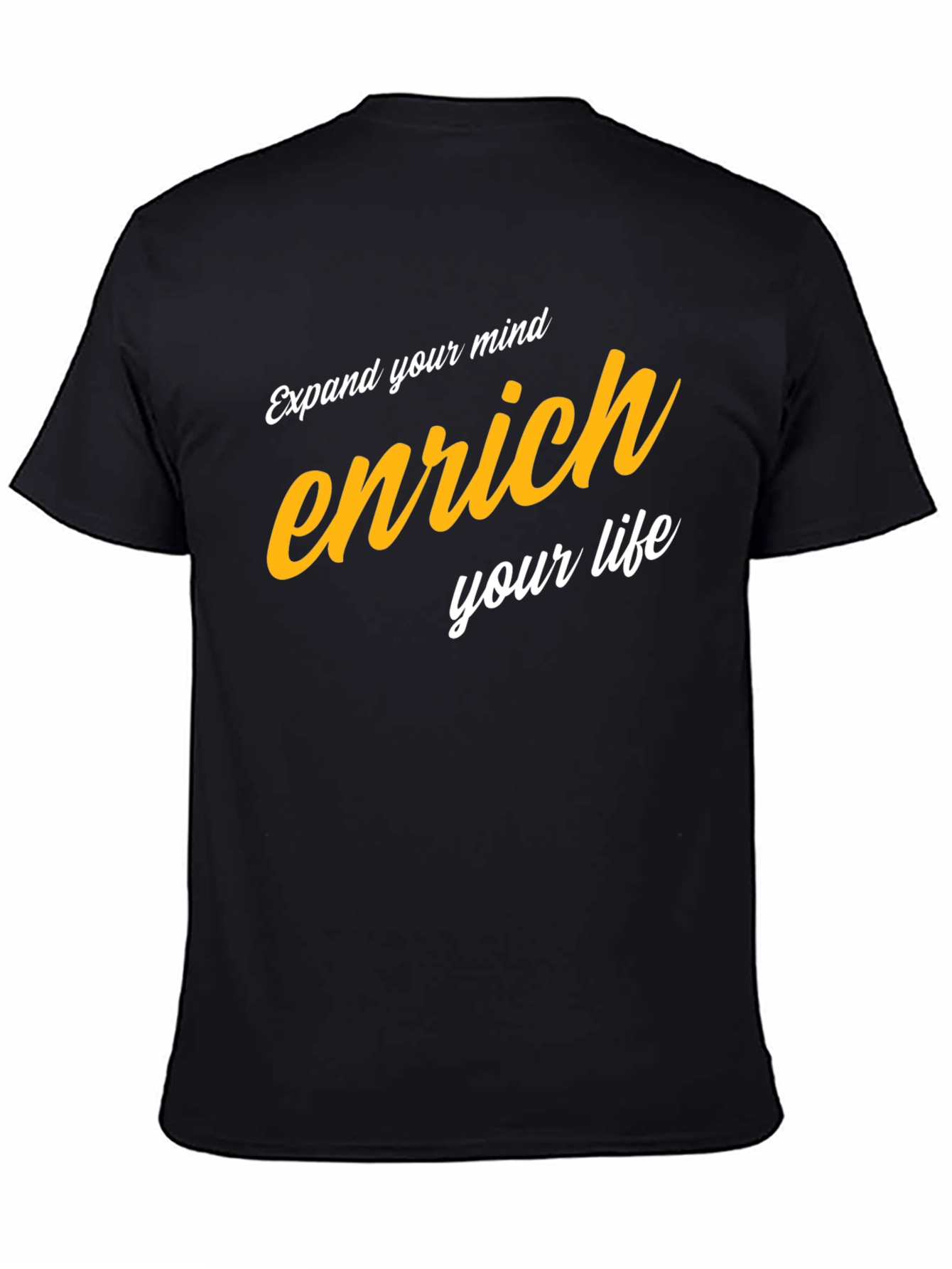 Enrich Your Mind Graphic Tee - Black Cotton Blend