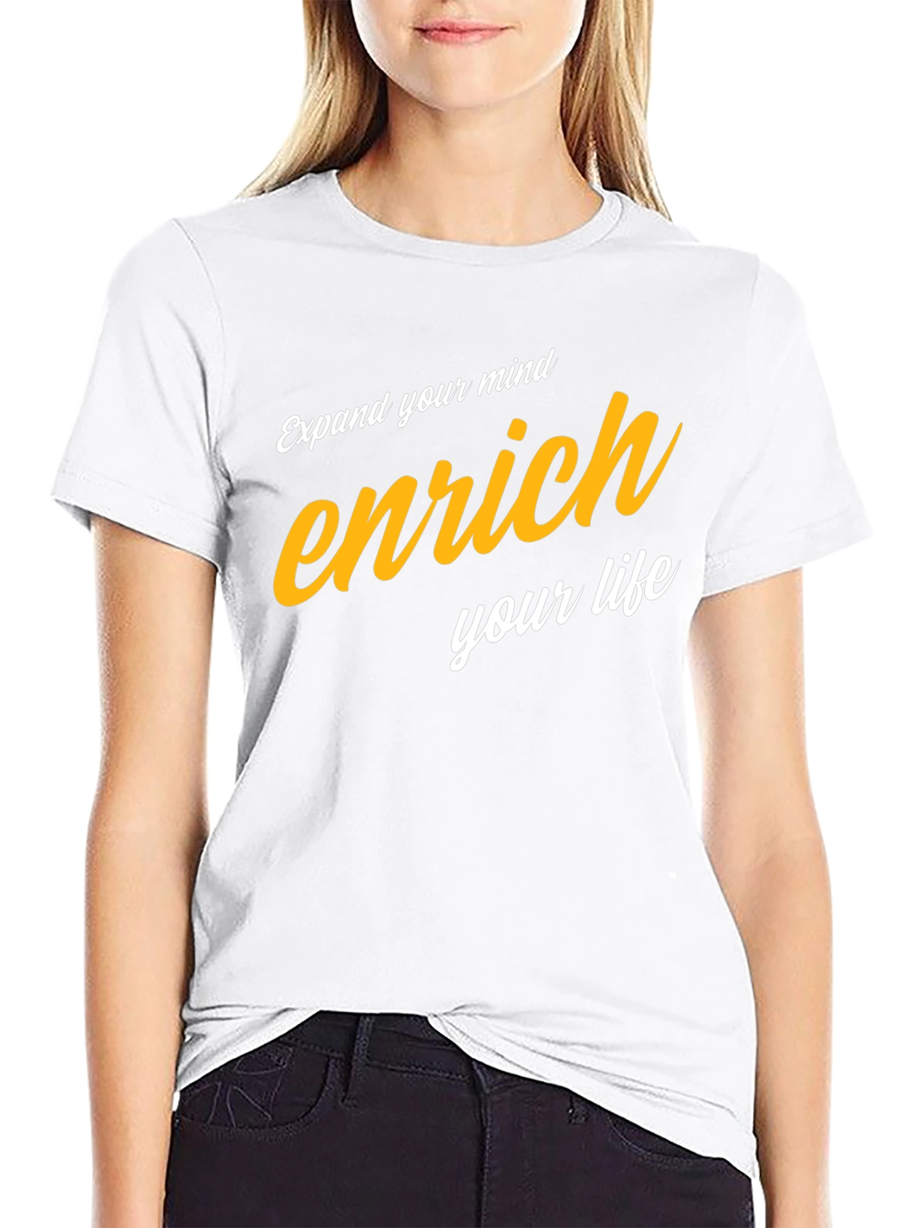 Enrich Your Mind Graphic Tee - Black Cotton Blend