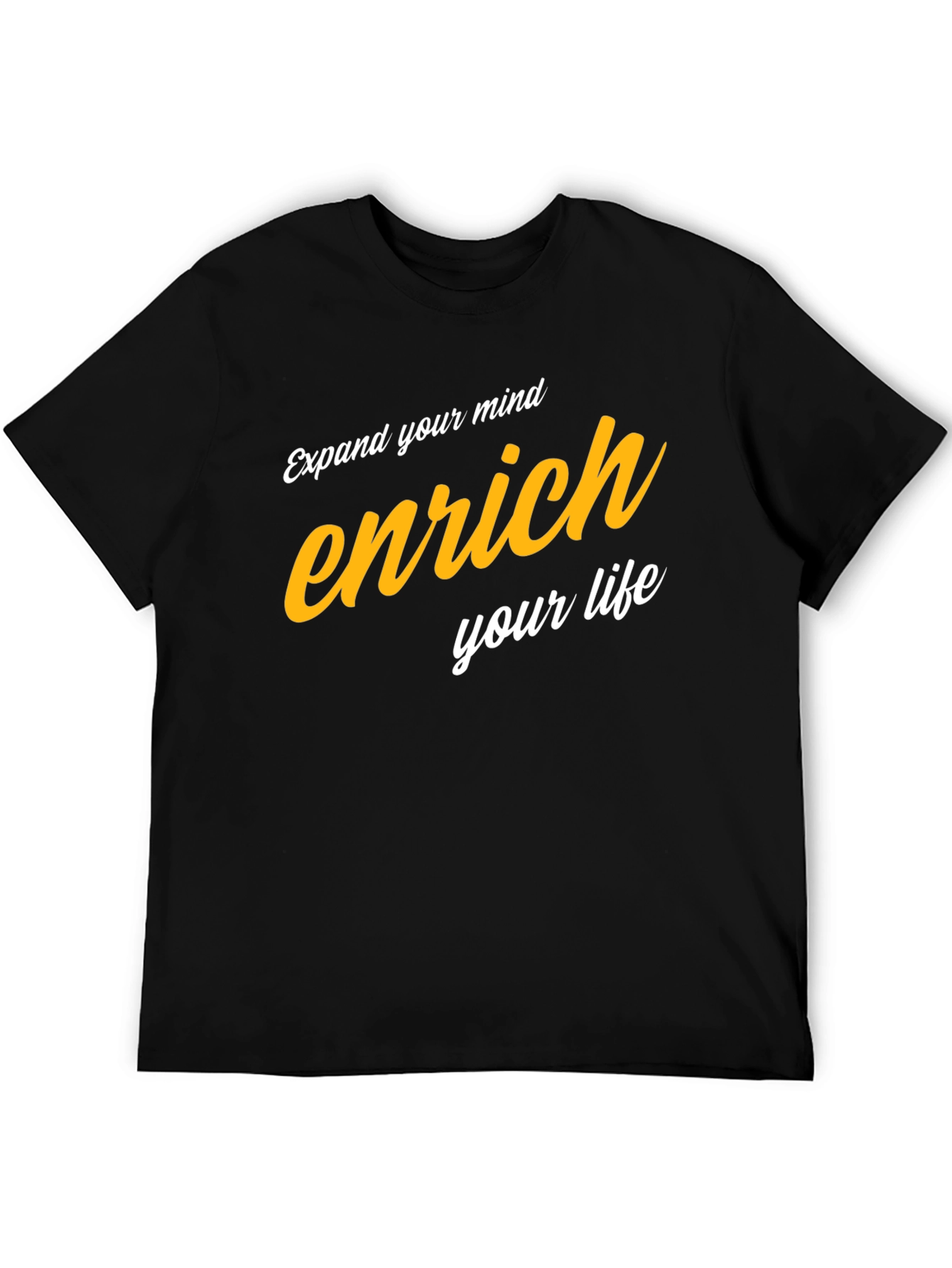 Enrich Your Mind Graphic Tee - Black Cotton Blend