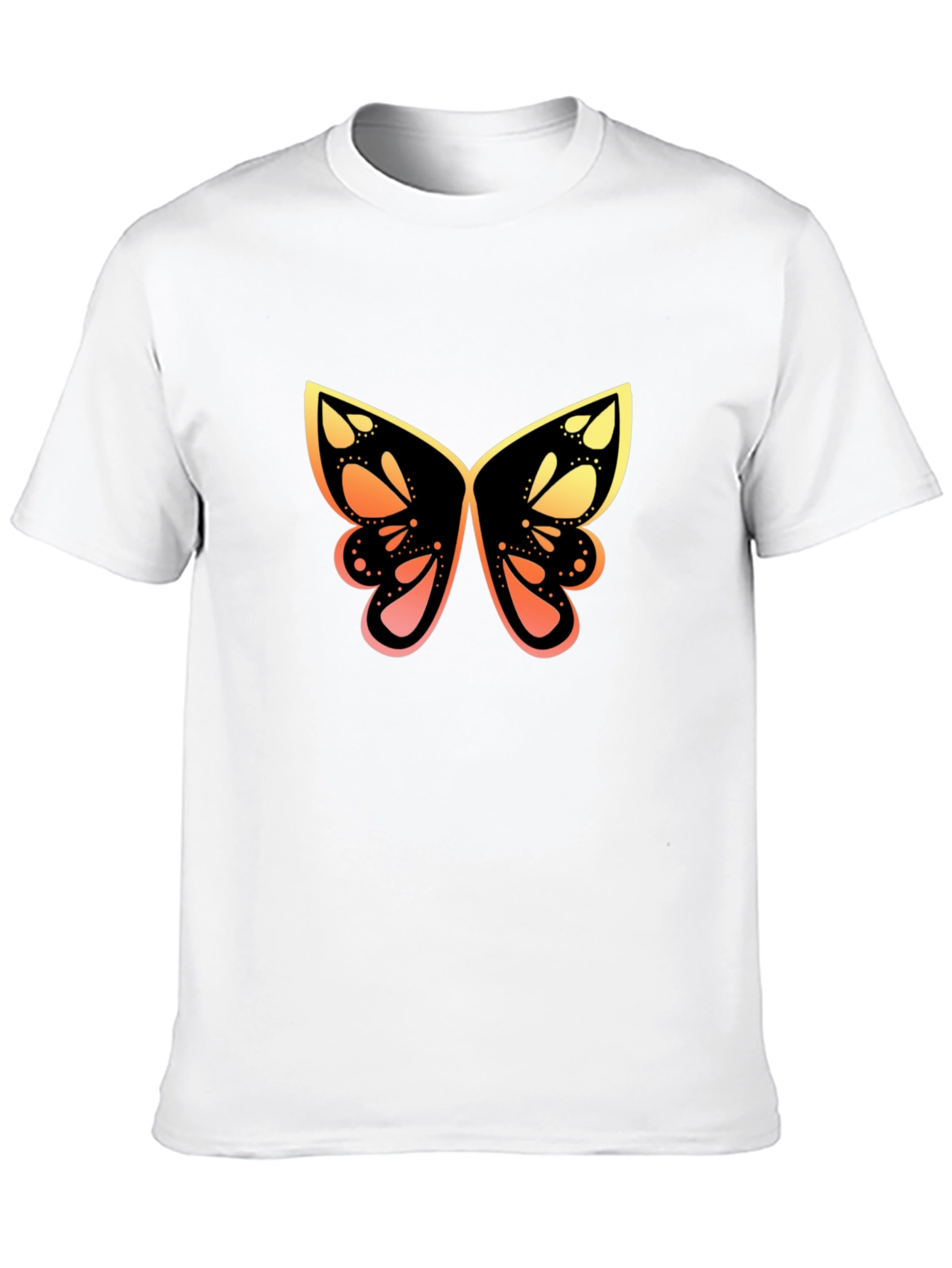 Butterfly Gradient Graphic Tee - Stylish Black T-Shirt