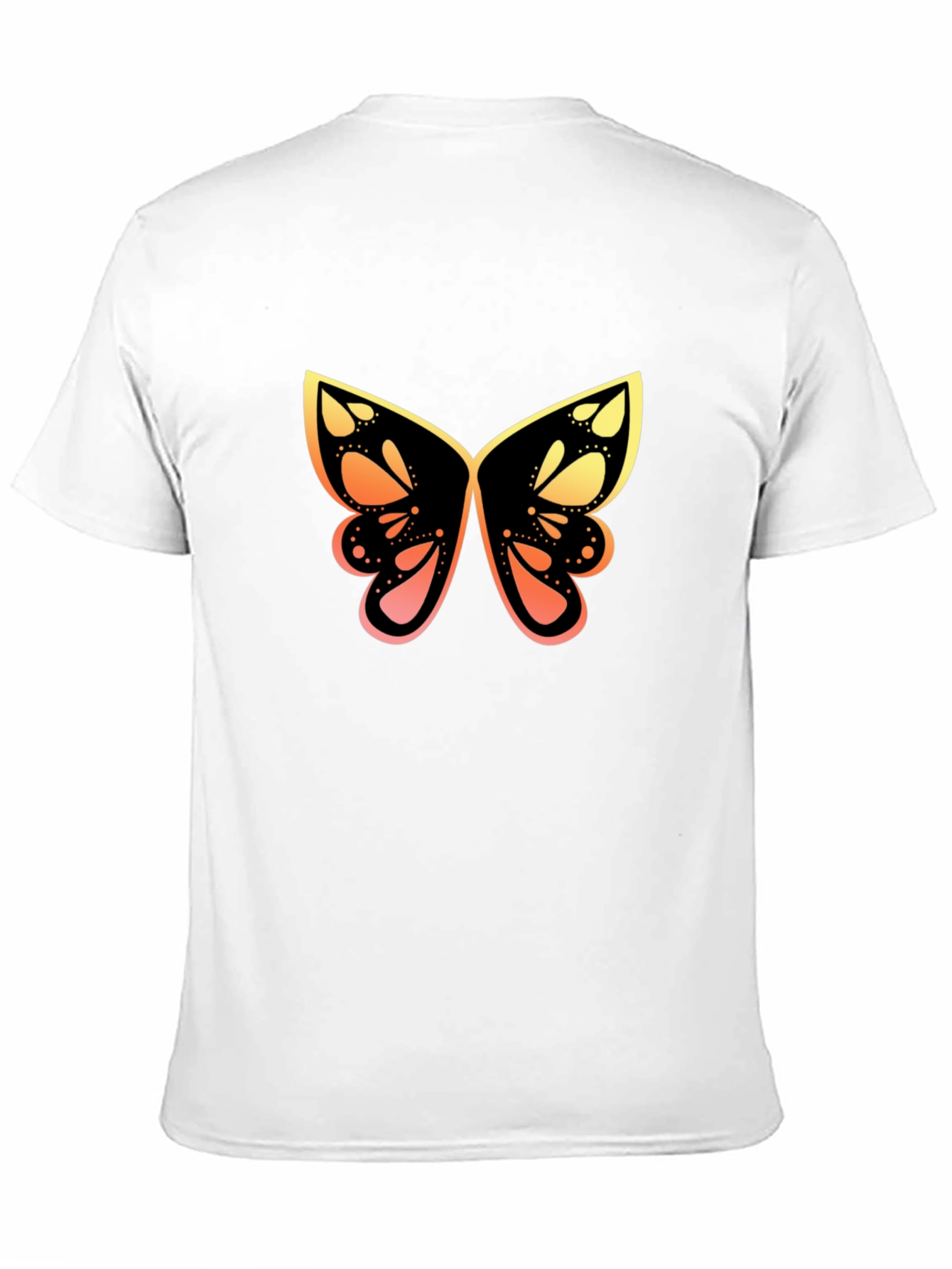 Butterfly Gradient Graphic Tee - Stylish Black T-Shirt