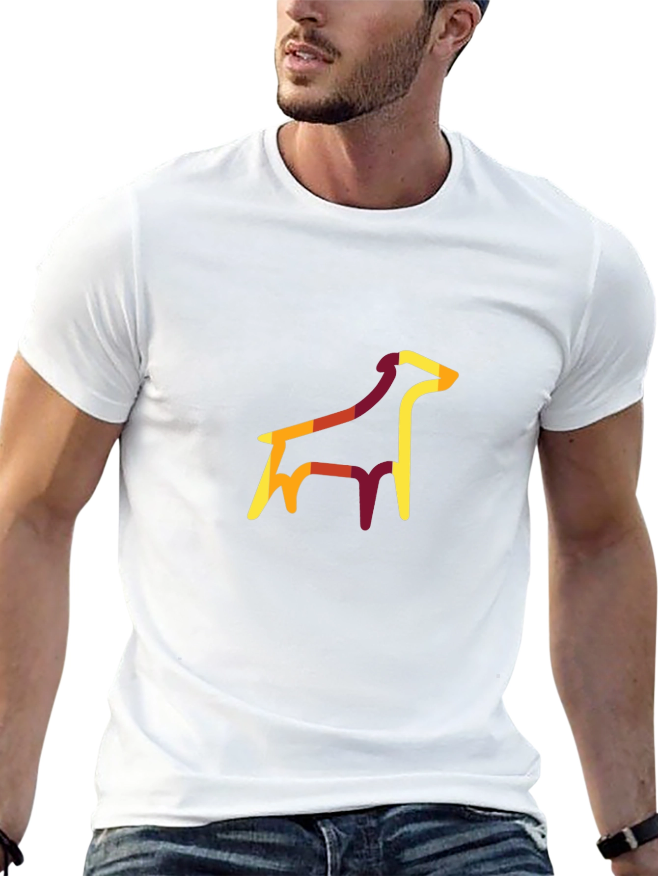 Abstract Dog Graphic Tee - Unisex Black T-Shirt