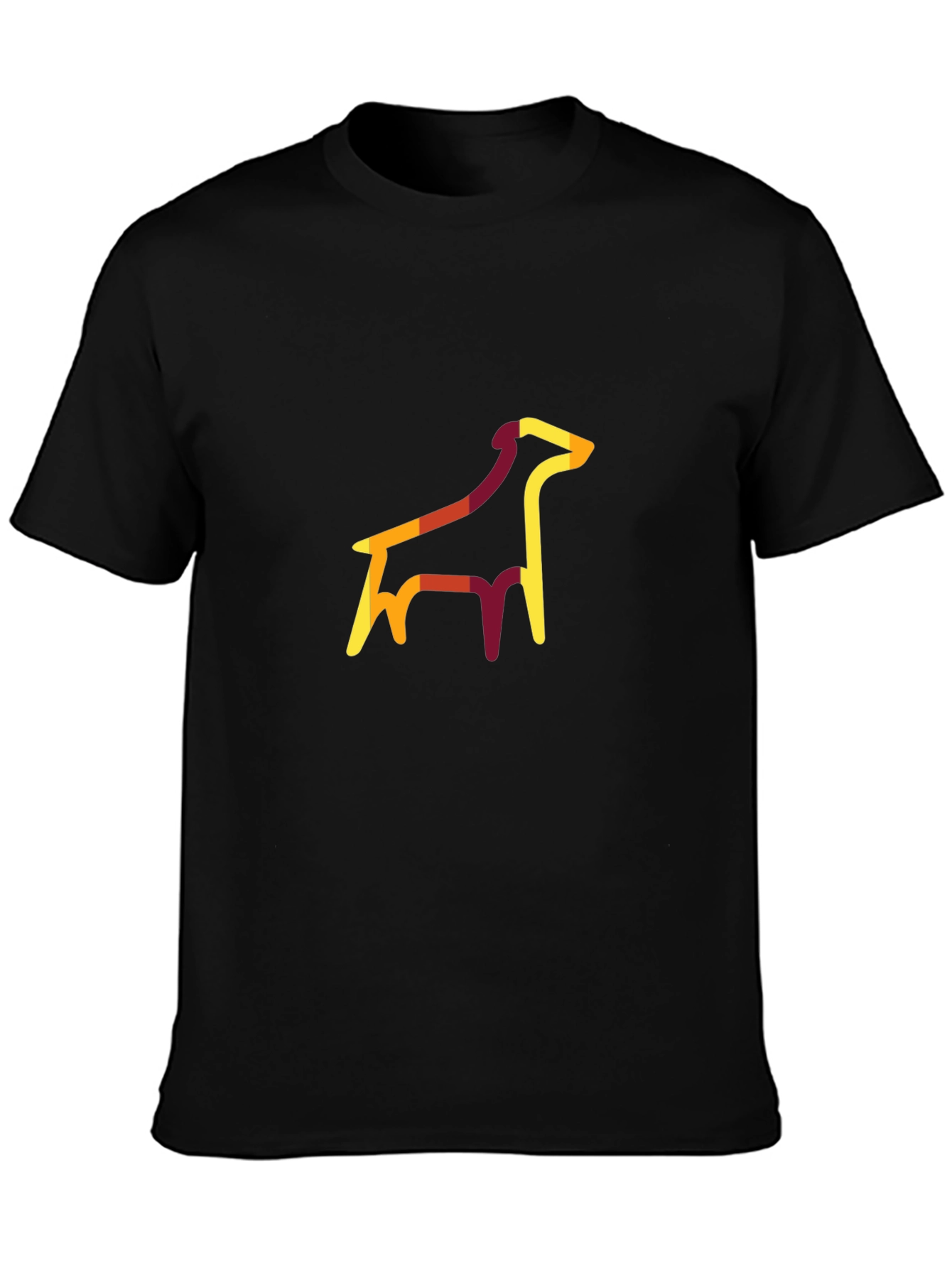 Abstract Dog Graphic Tee - Unisex Black T-Shirt