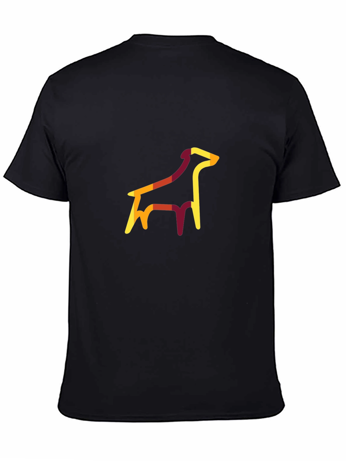 Abstract Dog Graphic Tee - Unisex Black T-Shirt