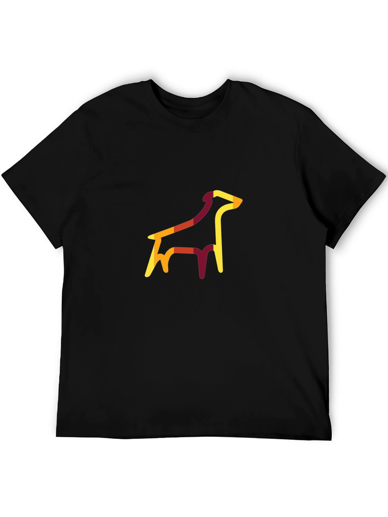 Abstract Dog Graphic Tee - Unisex Black T-Shirt