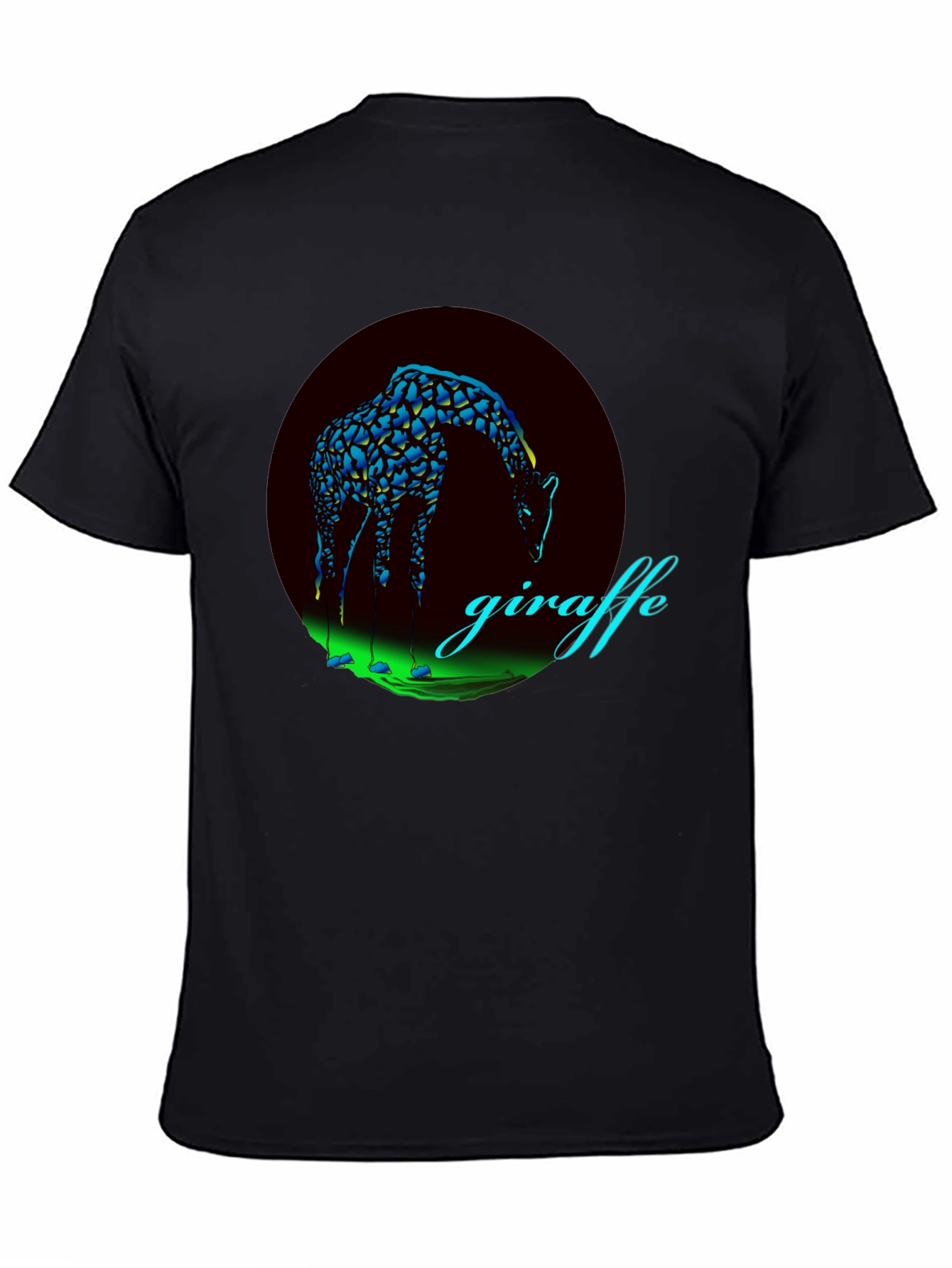 Giraffe Graphic Print Black T-Shirt