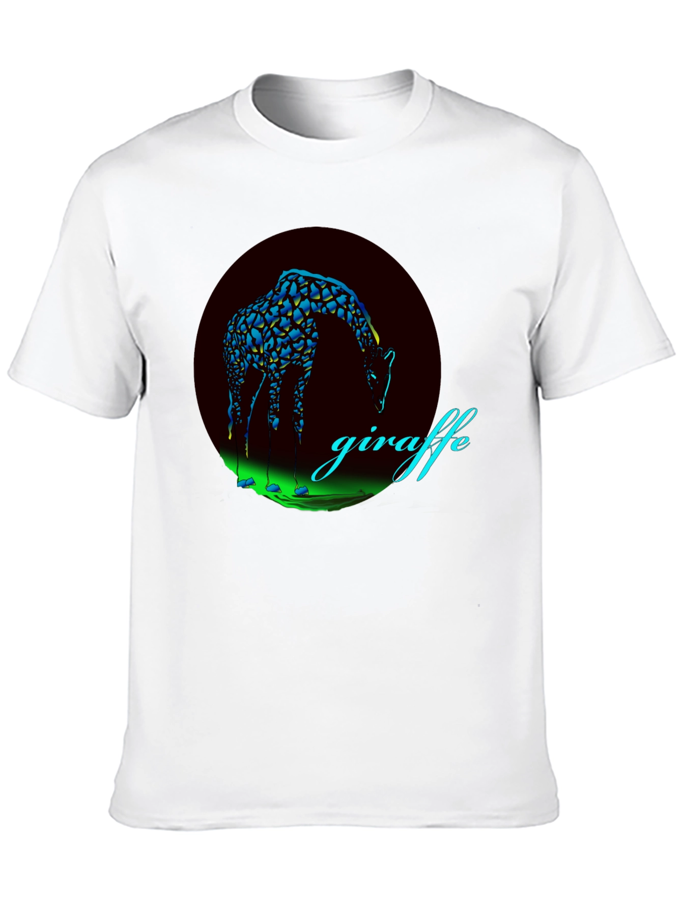 Giraffe Graphic Print Black T-Shirt