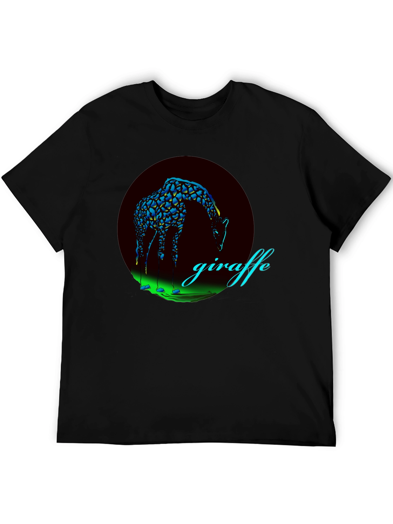 Giraffe Graphic Print Black T-Shirt