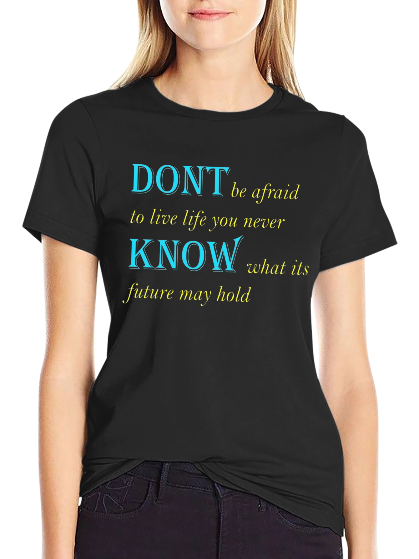Motivational Graphic Print T-Shirt - Live Life